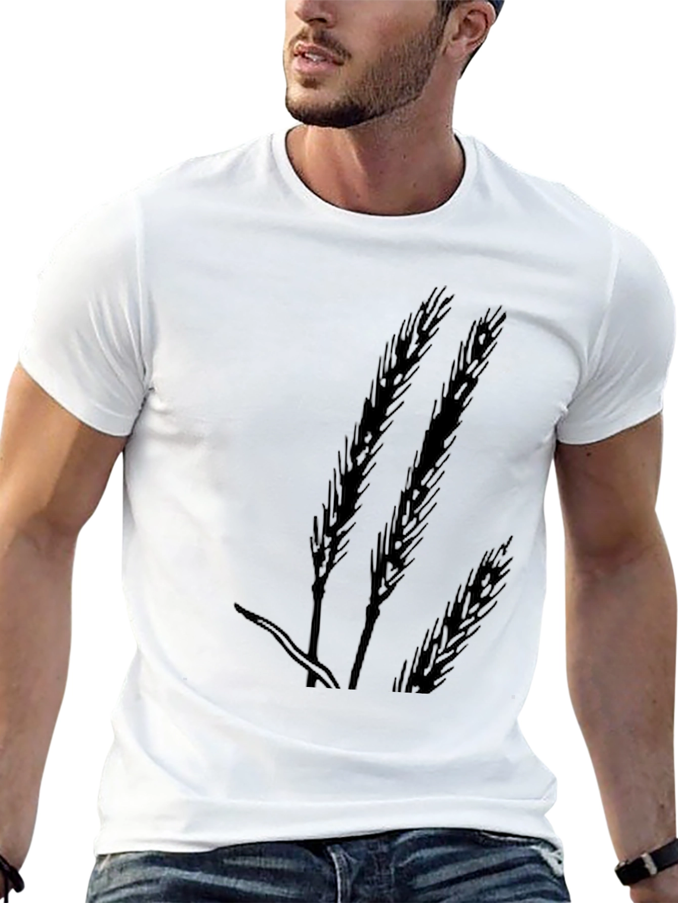 Black Wheat Silhouette Black T-Shirt view 13