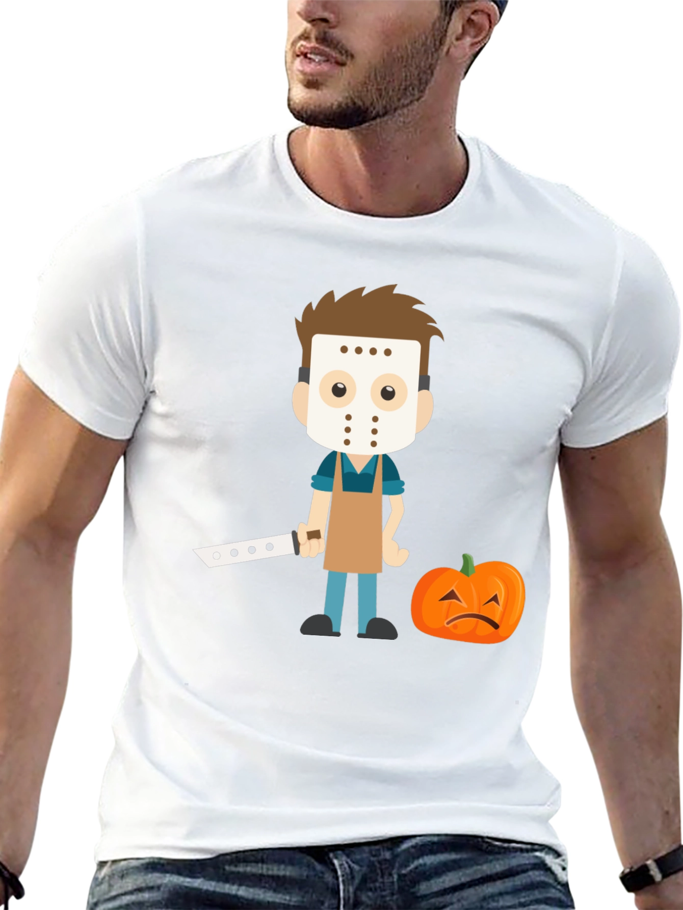 Black Halloween Cartoon Graphic Tee view 13