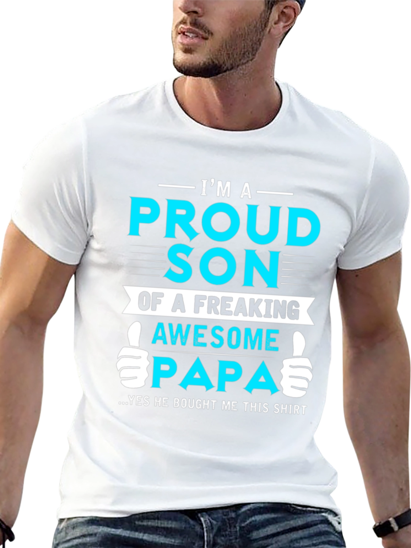 Black Proud Son of Awesome Papa Graphic T-Shirt view 13