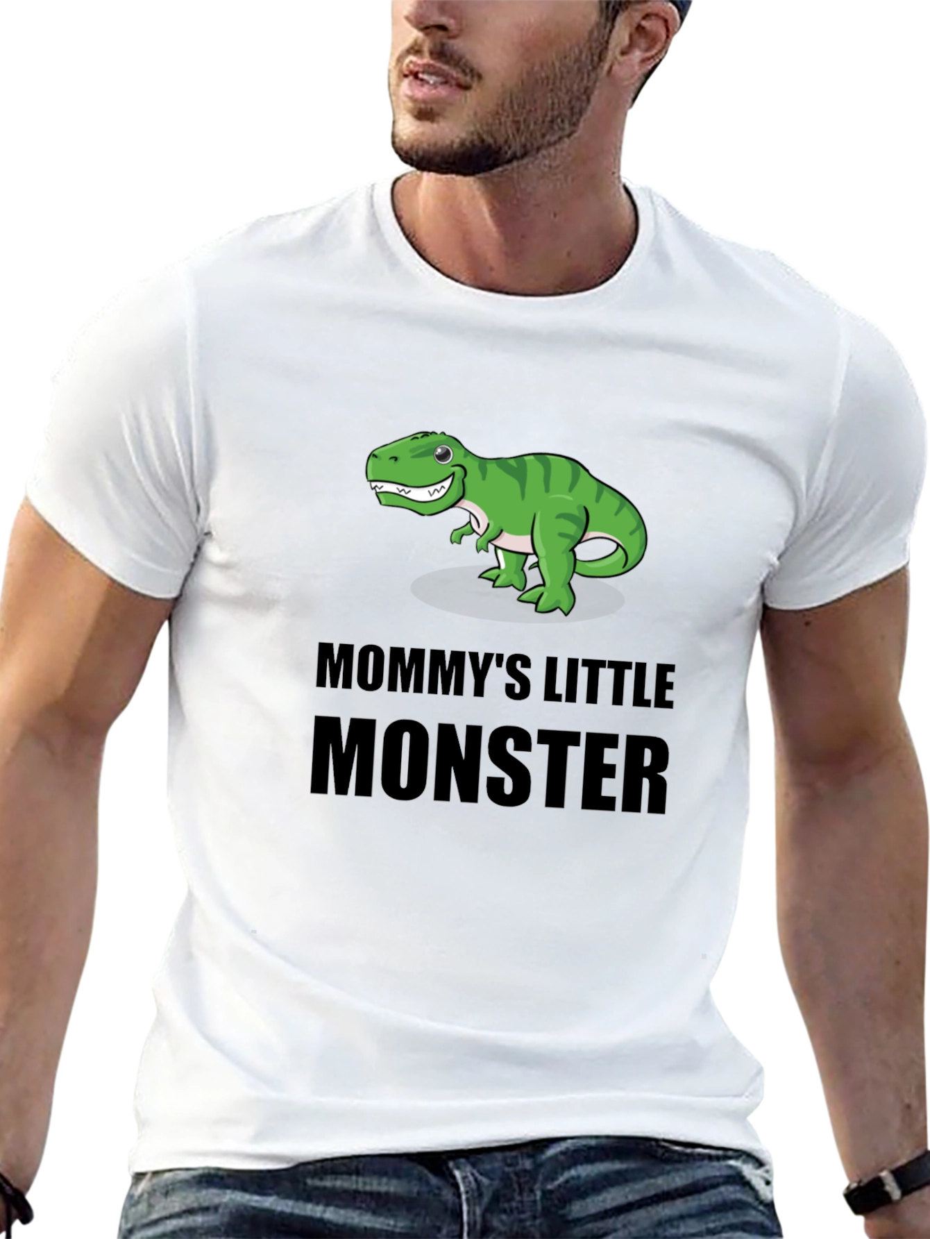 Black Mommy's Little Monster Dinosaur T-Shirt view 13