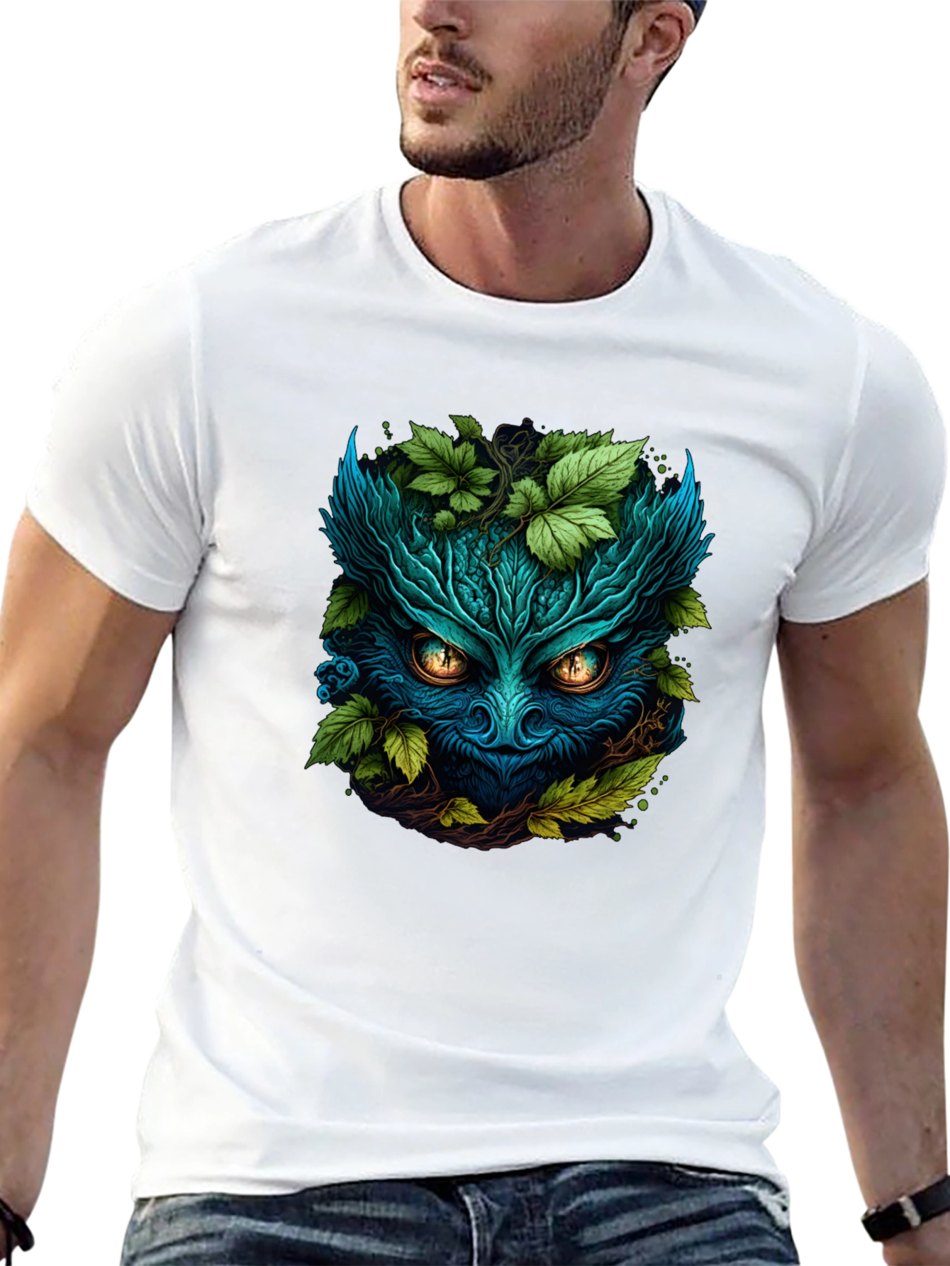 Black Mystic Green Spirit T-Shirt - Nature Inspired Tee view 13