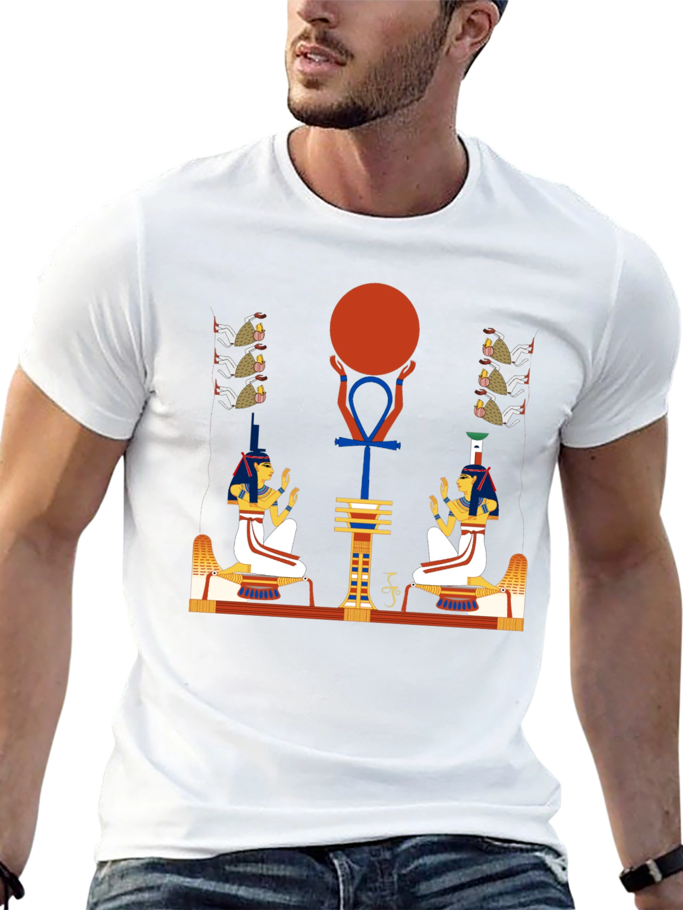 Black Egyptian Design Graphic T-Shirt view 13