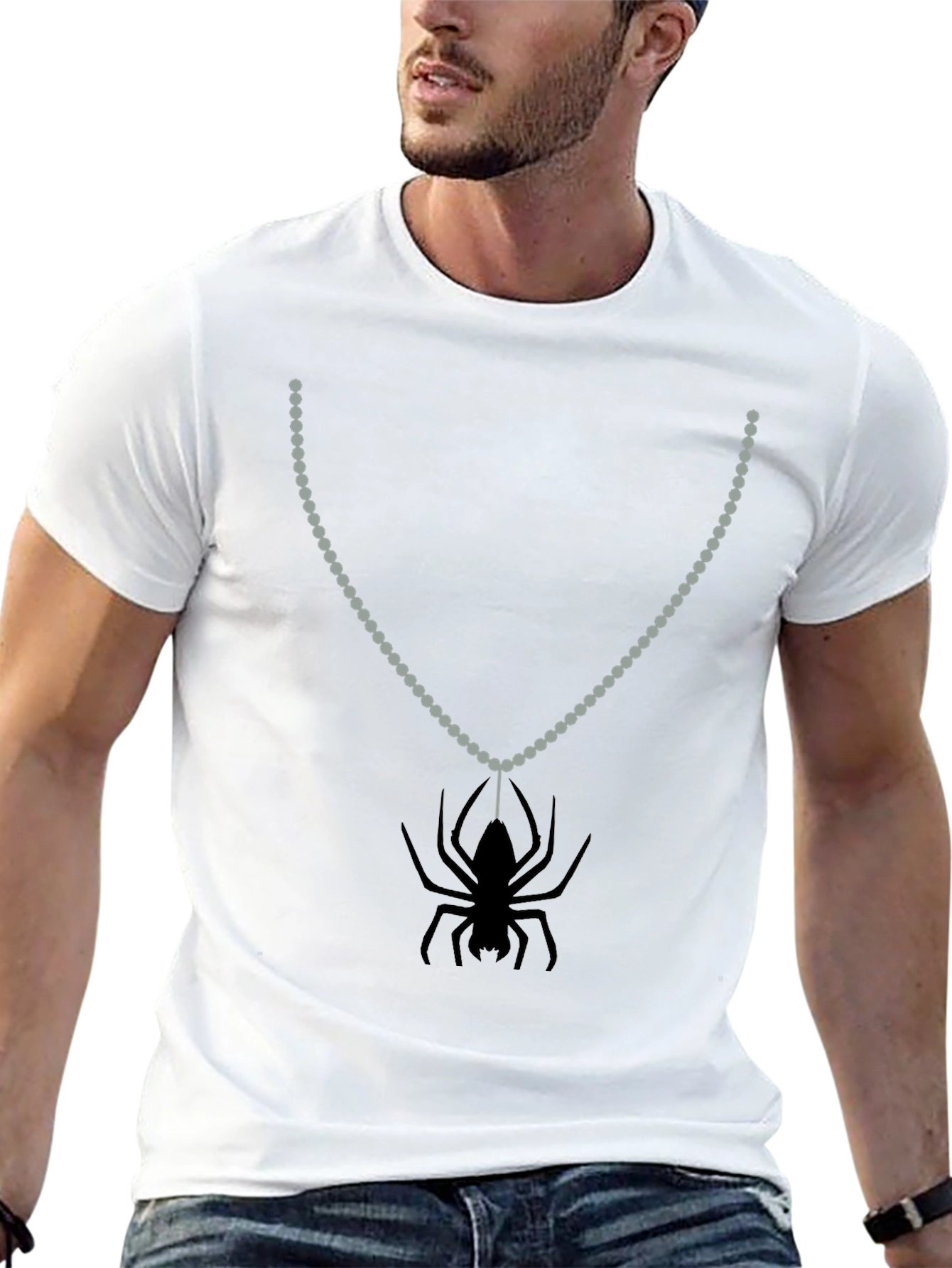 Black Spider Pendant Tee - Creepy Cool Style view 13