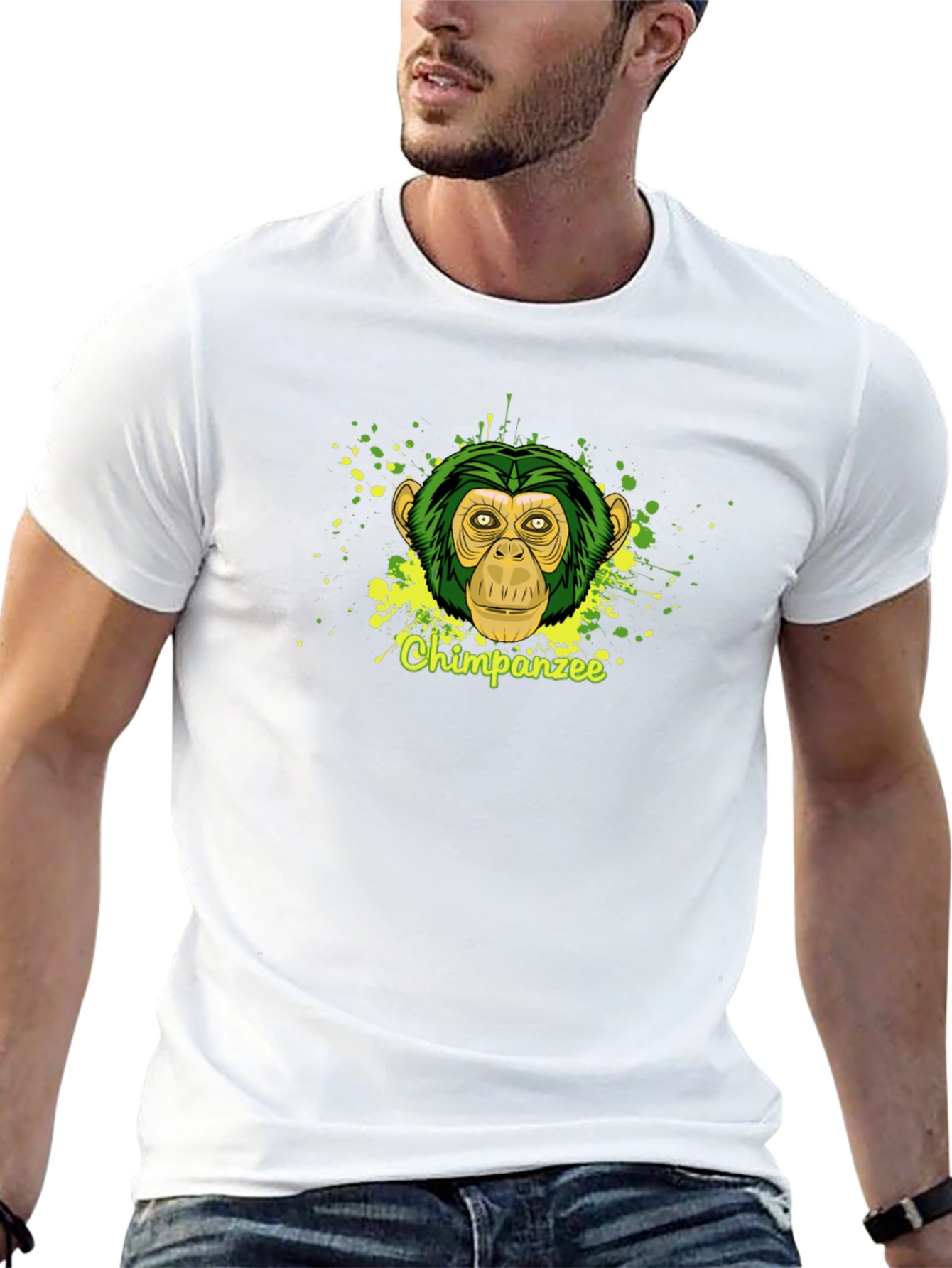 Black Chimpanzee Graphic Tee - Men's Black T-Shirt view 13