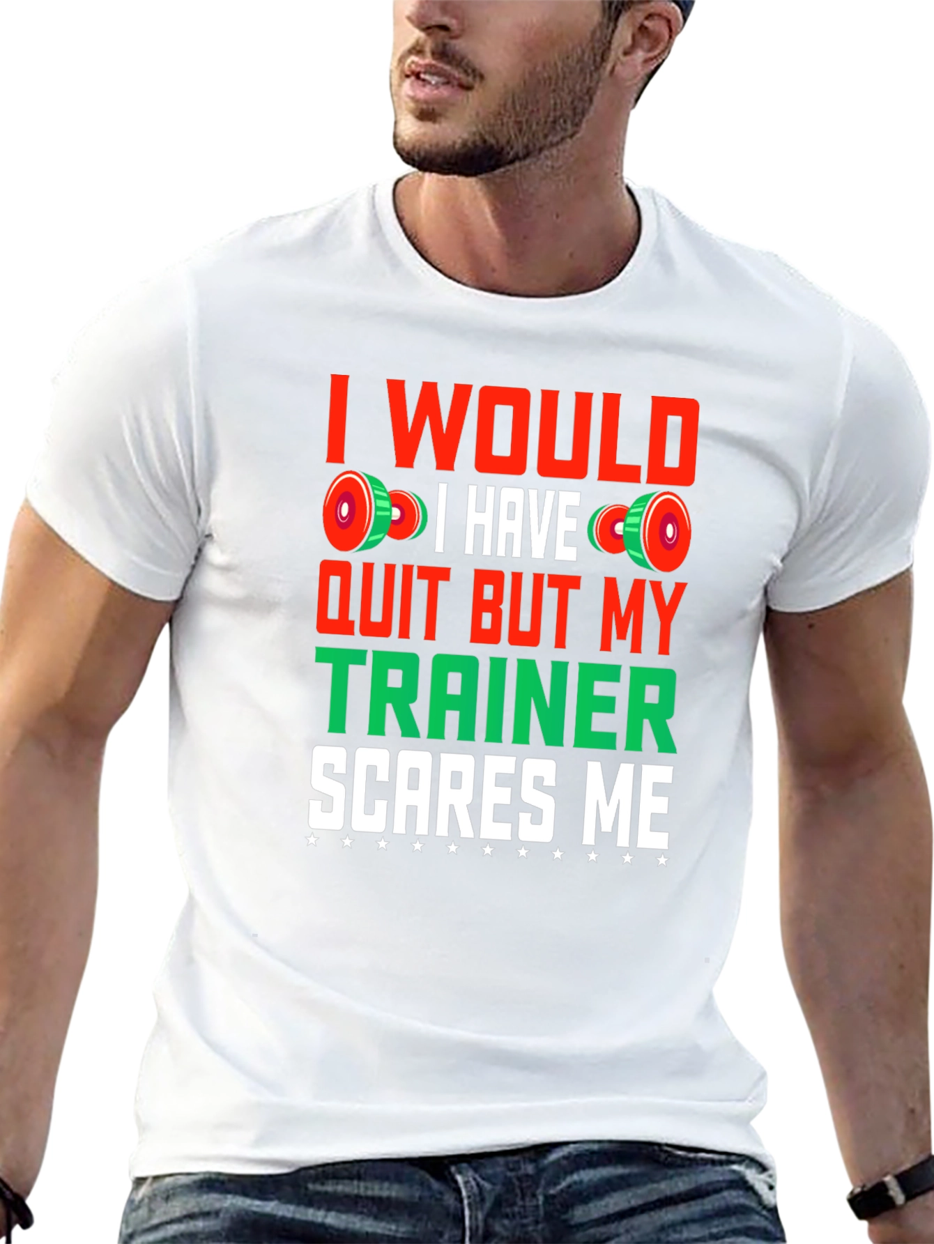 Black Funny Workout Gym Trainer T-Shirt view 13
