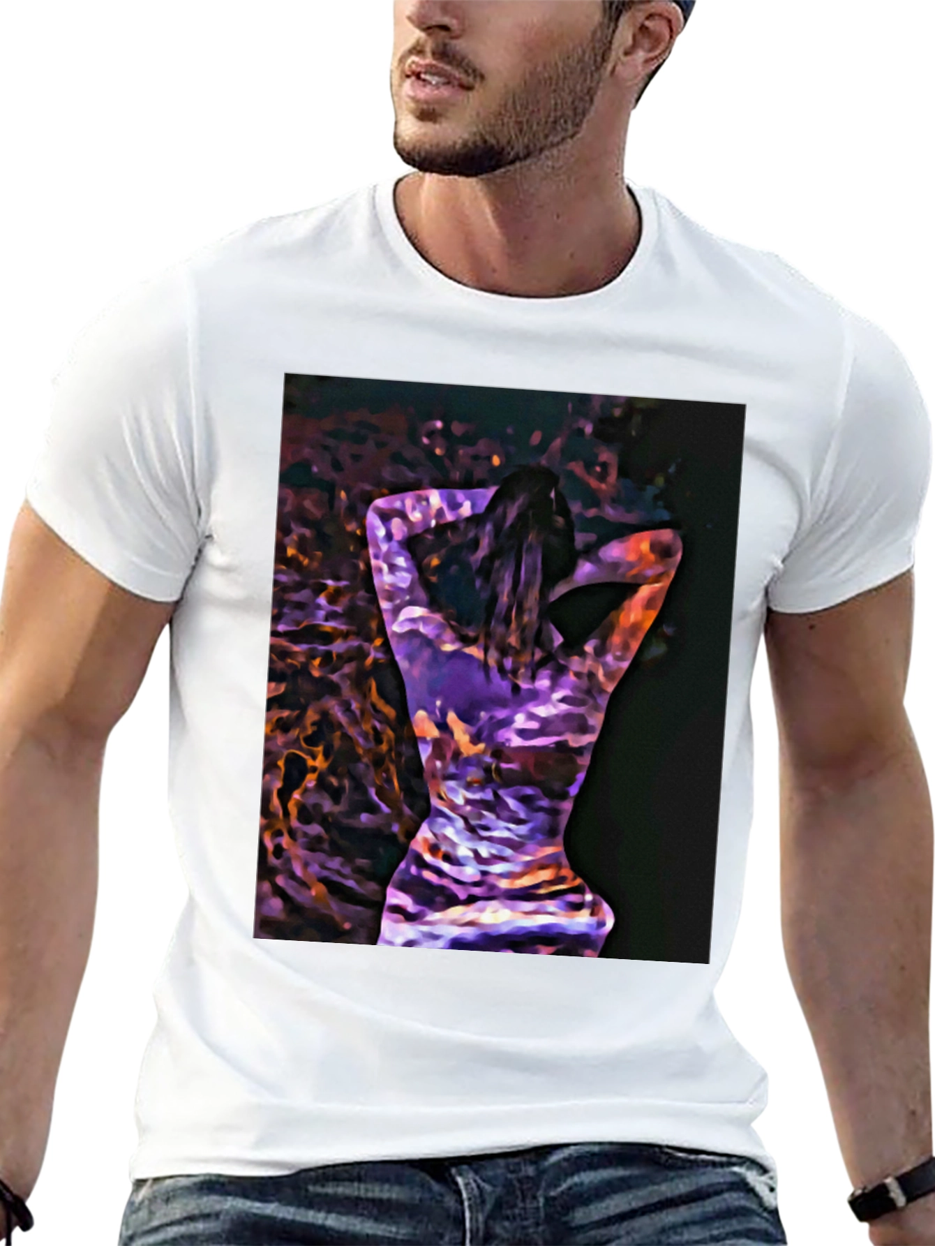 Black Abstract Woman Art Black T-Shirt view 13