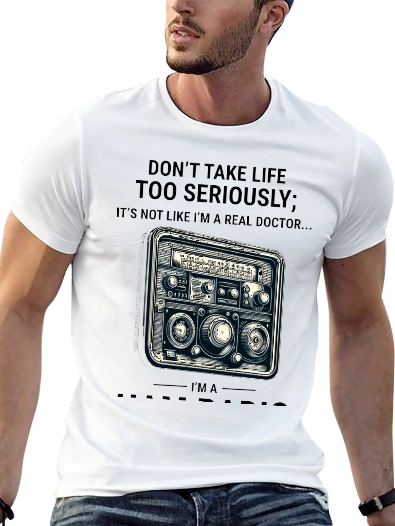 Black Don't Take Life Radio Doctor T-Shirt view 13