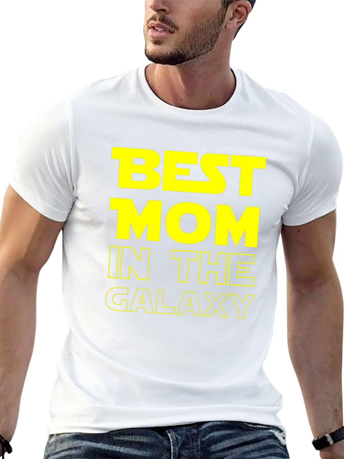 Black Best Mom in the Galaxy Graphic Tee view 13