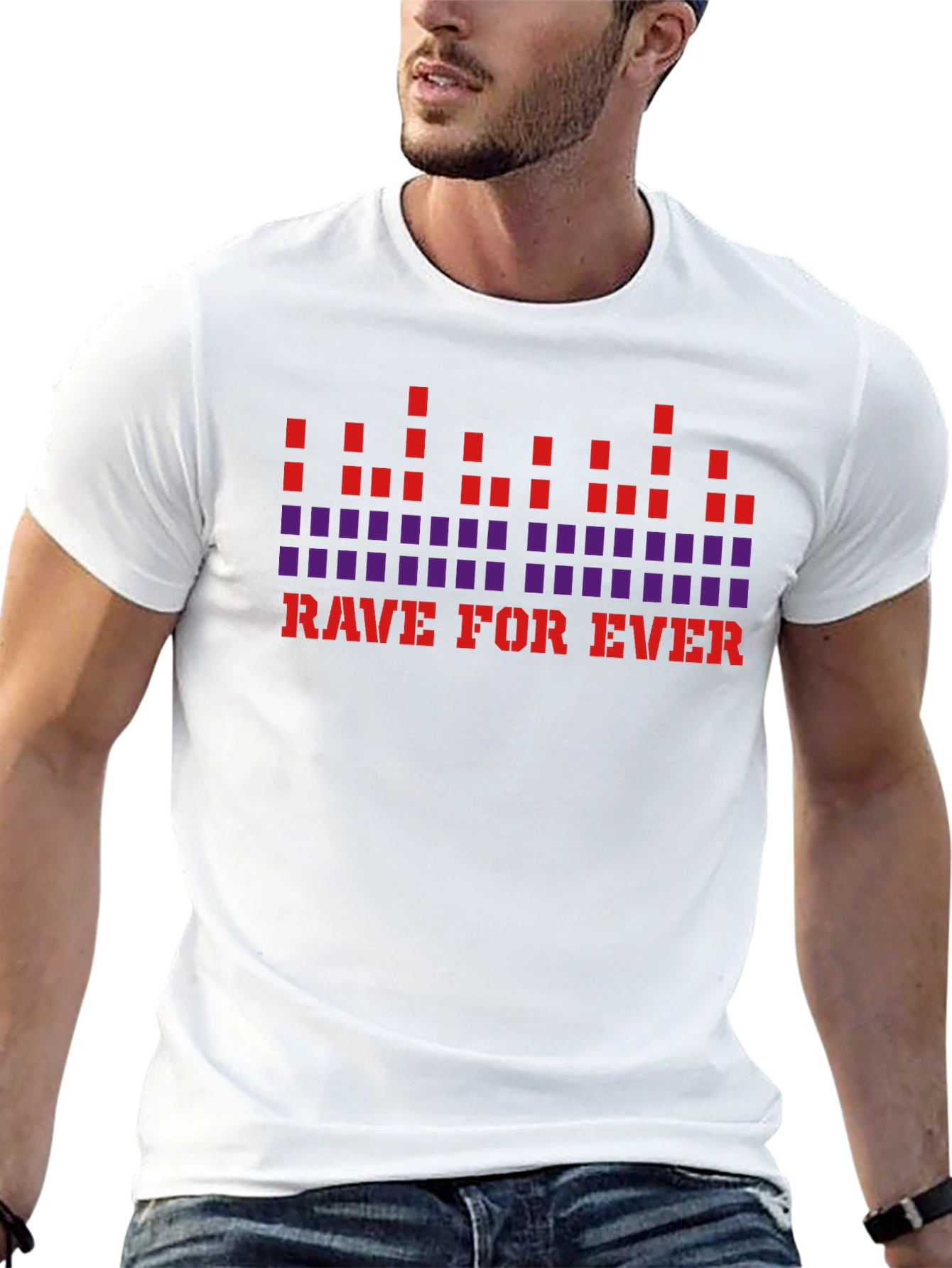 Black Rave For Ever Graphic T-Shirt - Black view 13