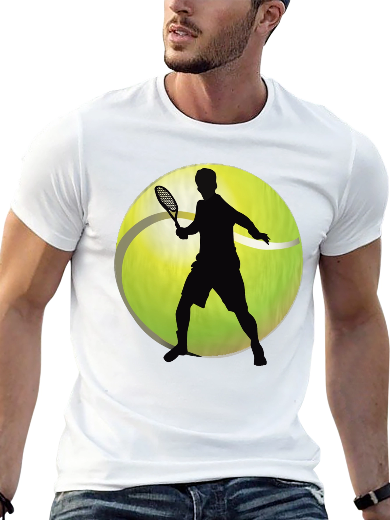 Tennis Player Graphic T-Shirt - Sporty Black Tee - 13