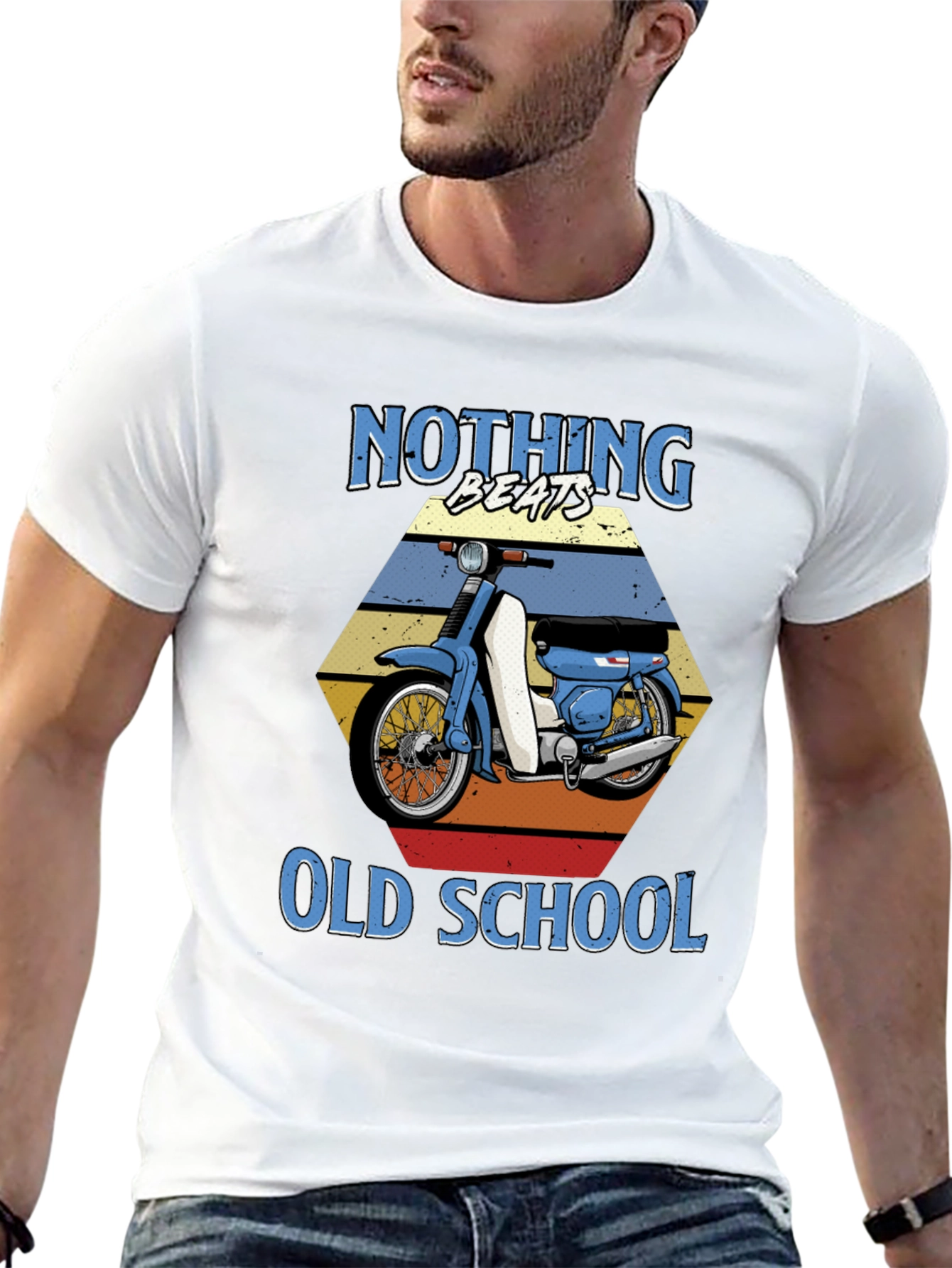 Black Nothing Beats Old School Motorcycle T-Shirt view 13