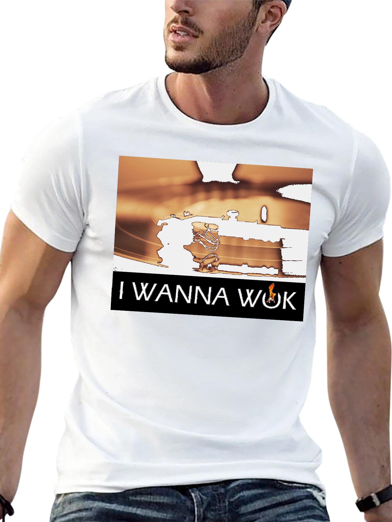 Black I Wanna Wok Graphic T-Shirt view 13