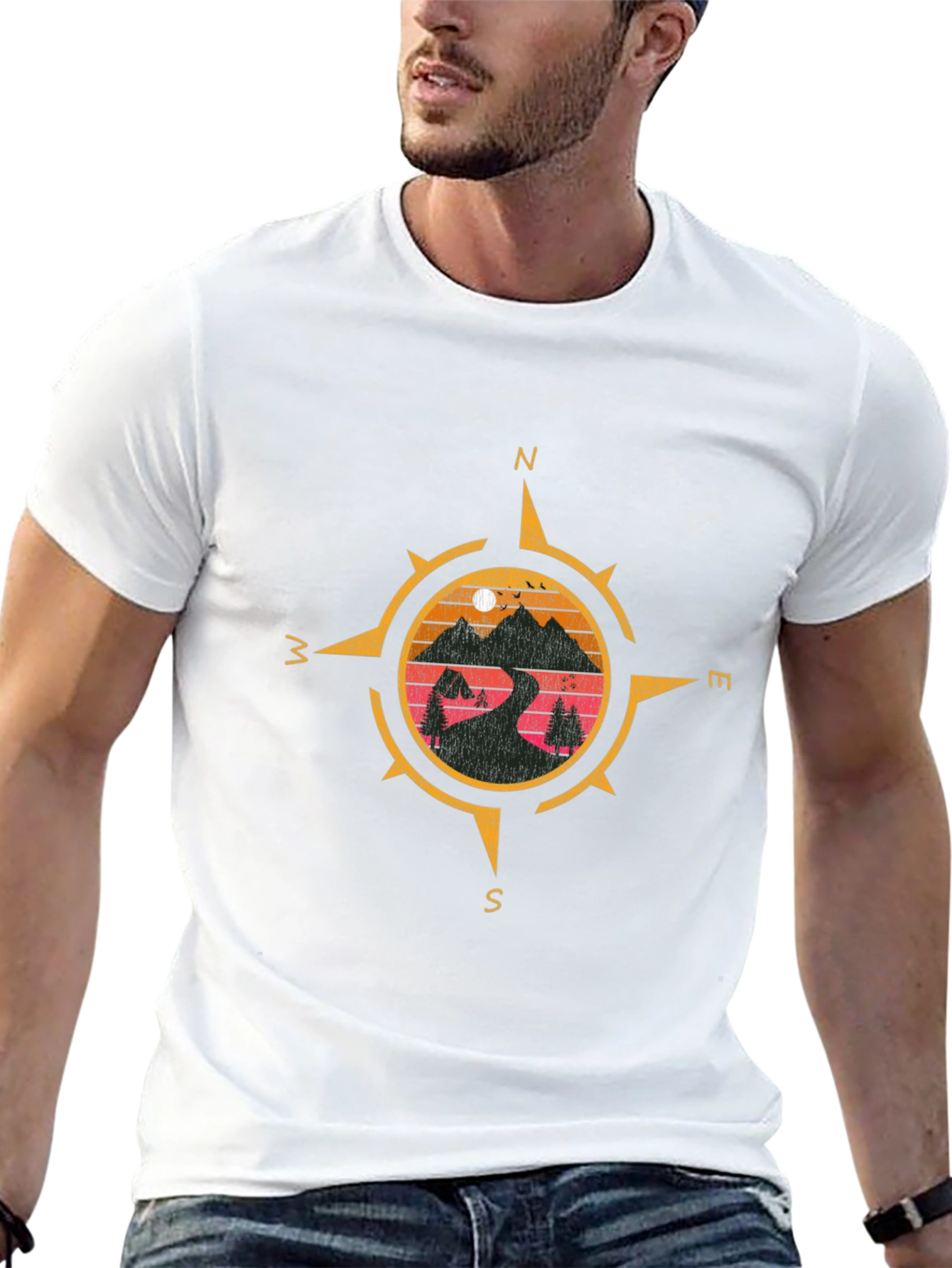 Black Compass Graphic T-Shirt - Adventure Awaits view 13