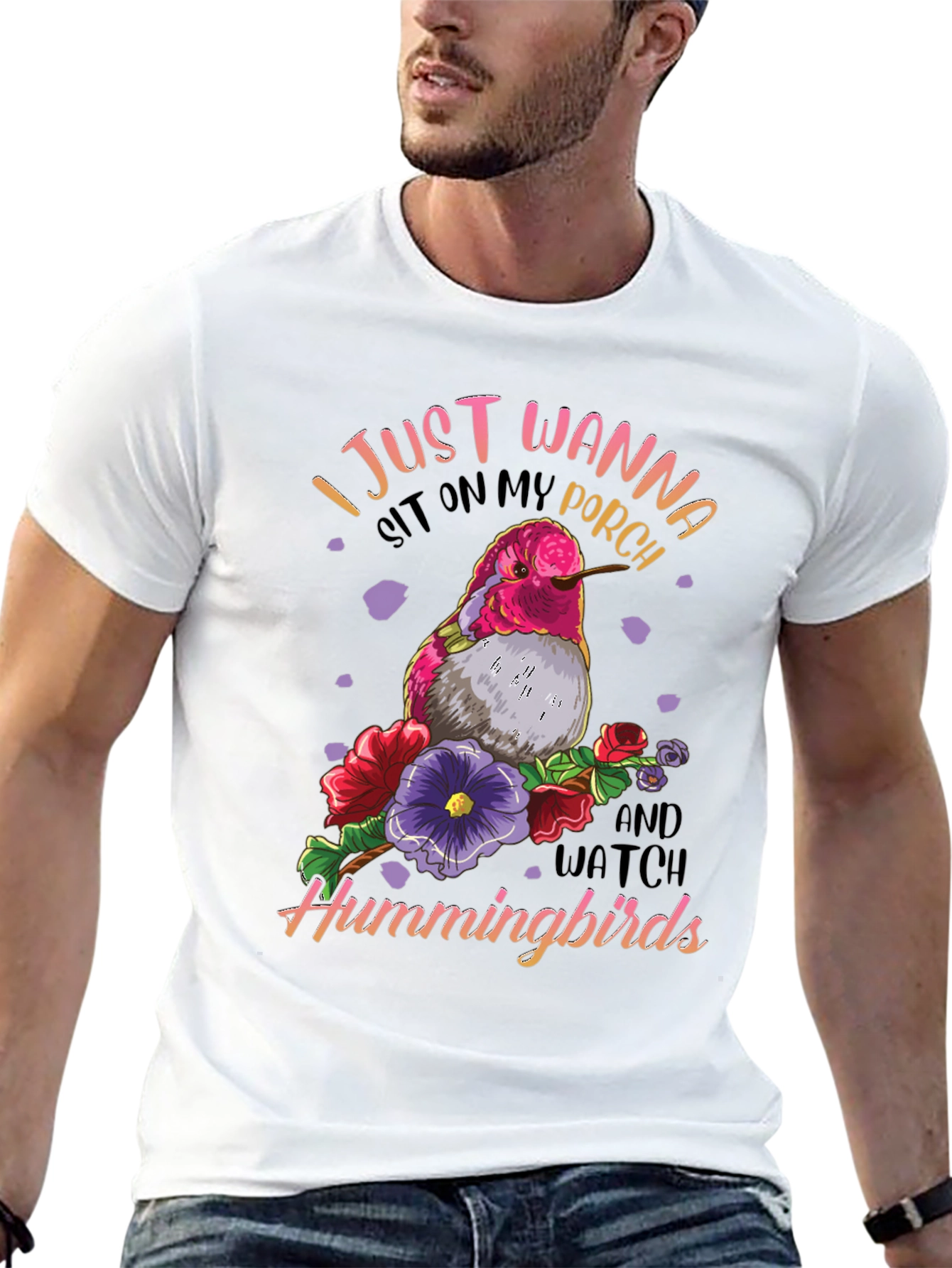 Black Hummingbird Graphic T-Shirt - Porch Sitting Tee view 13