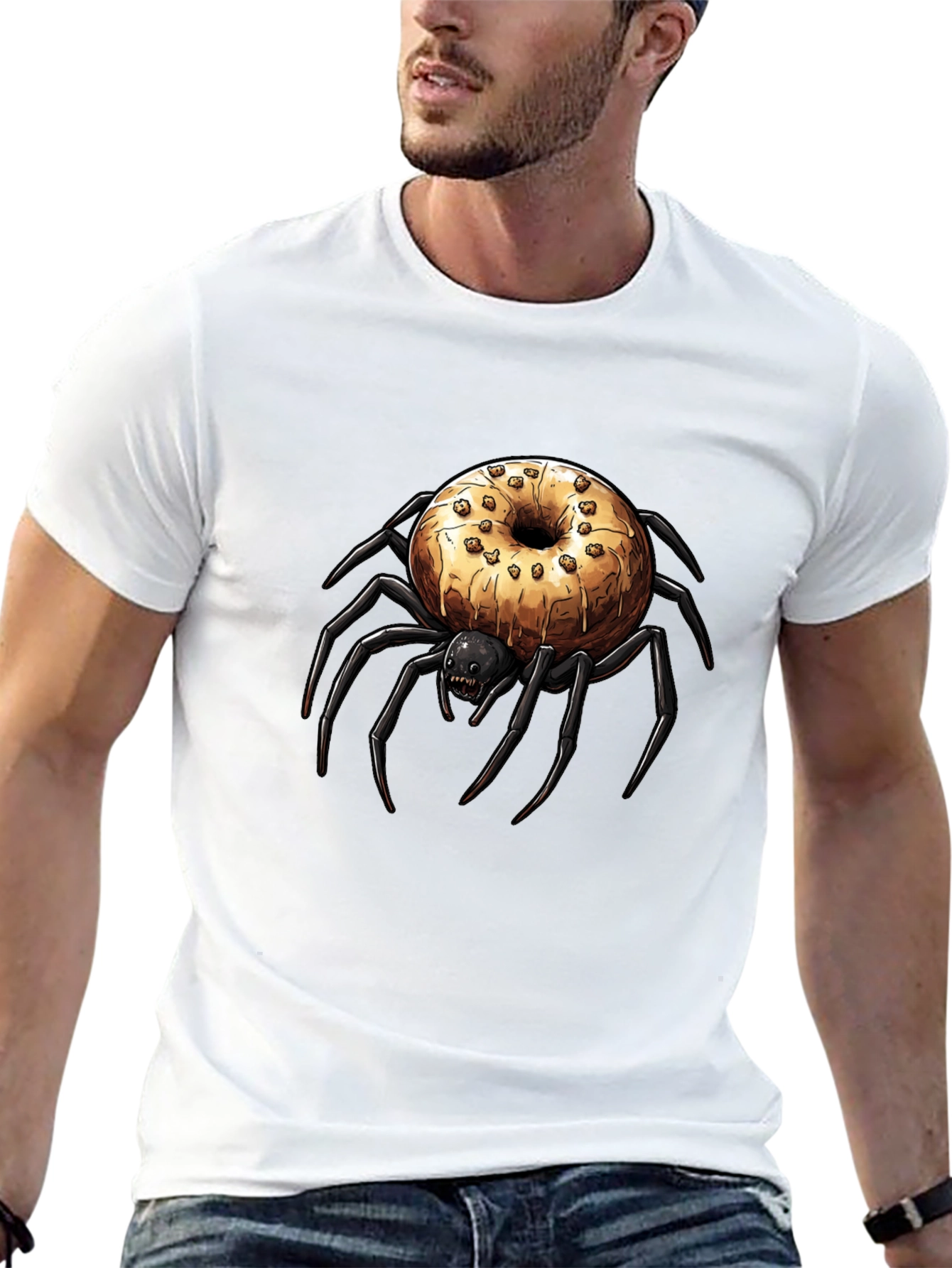 Black Donut Spider Graphic Tee - Unisex view 13