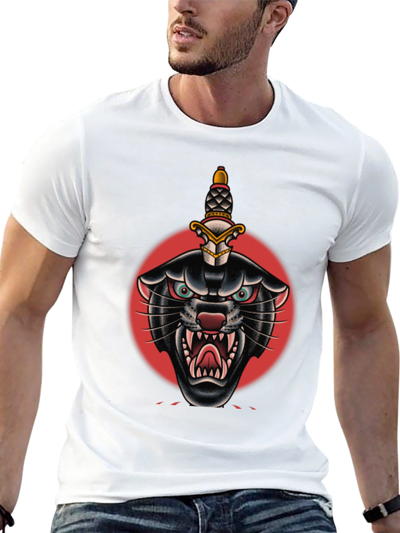 Black Black Panther Dagger Graphic Tee - Bold Streetwear Style view 13