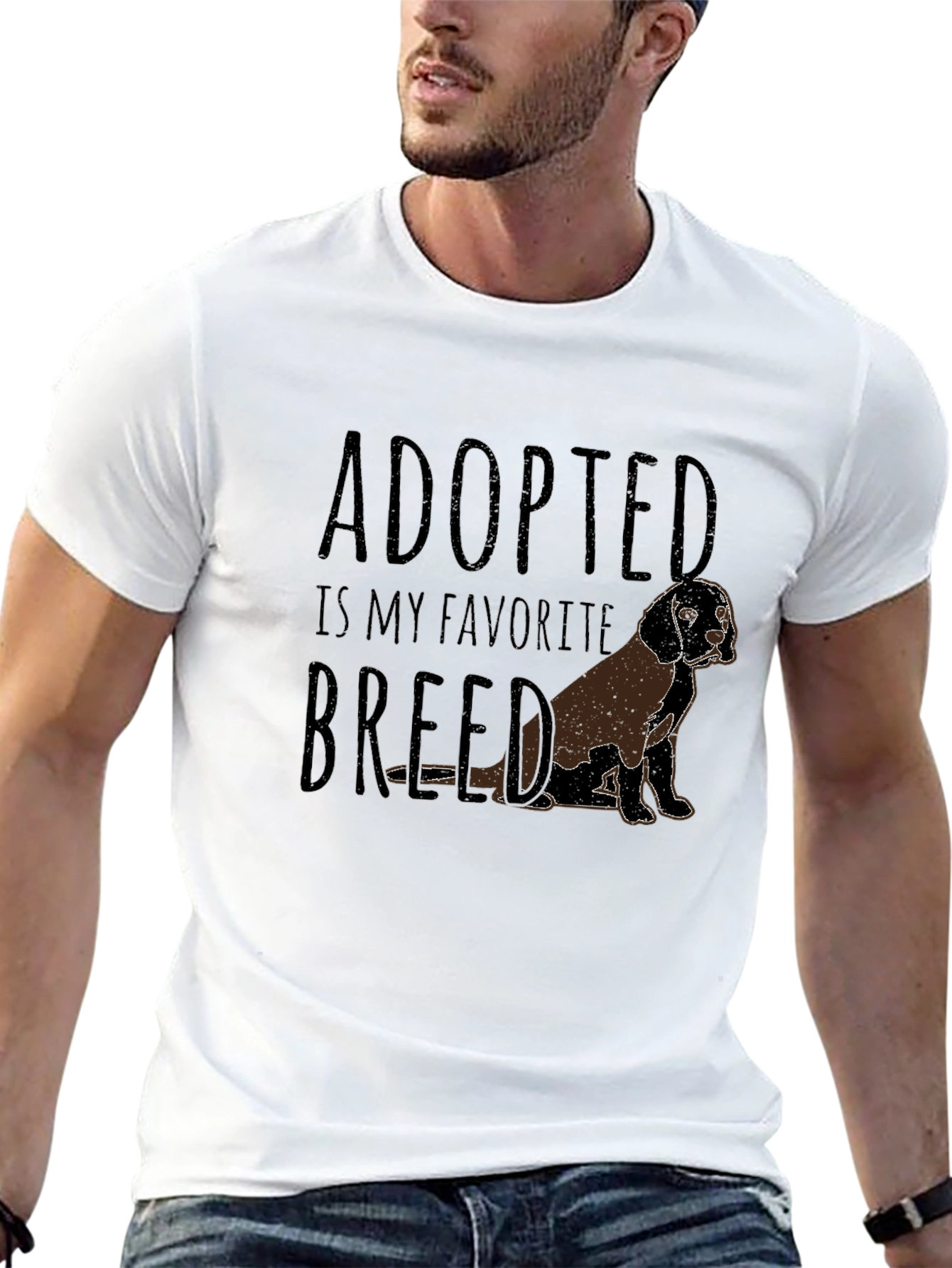 Black Adopted is My Favorite Breed T-Shirt view 13