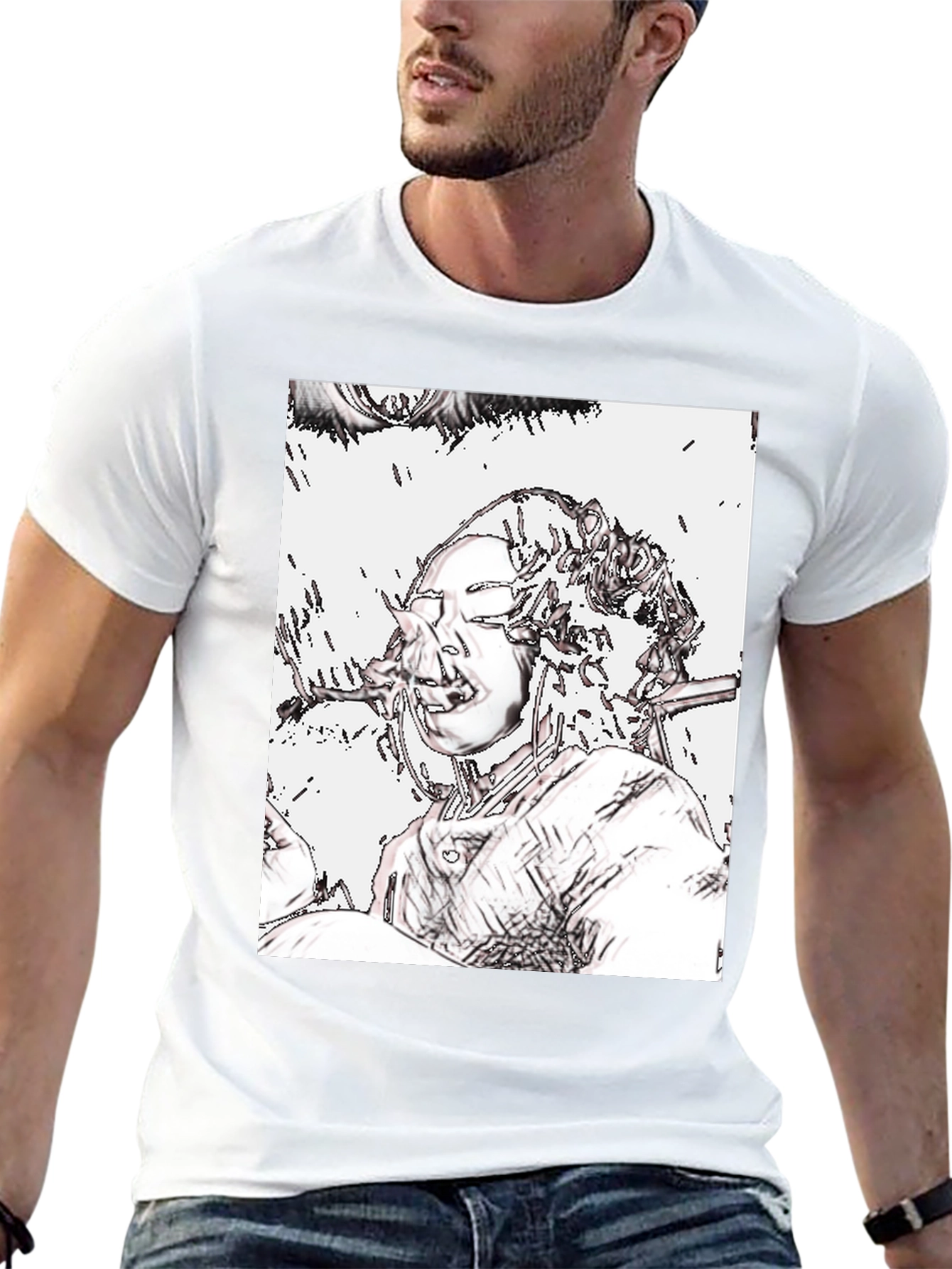 Black Edgy Graphic Tee - Unique Artistic Design view 13