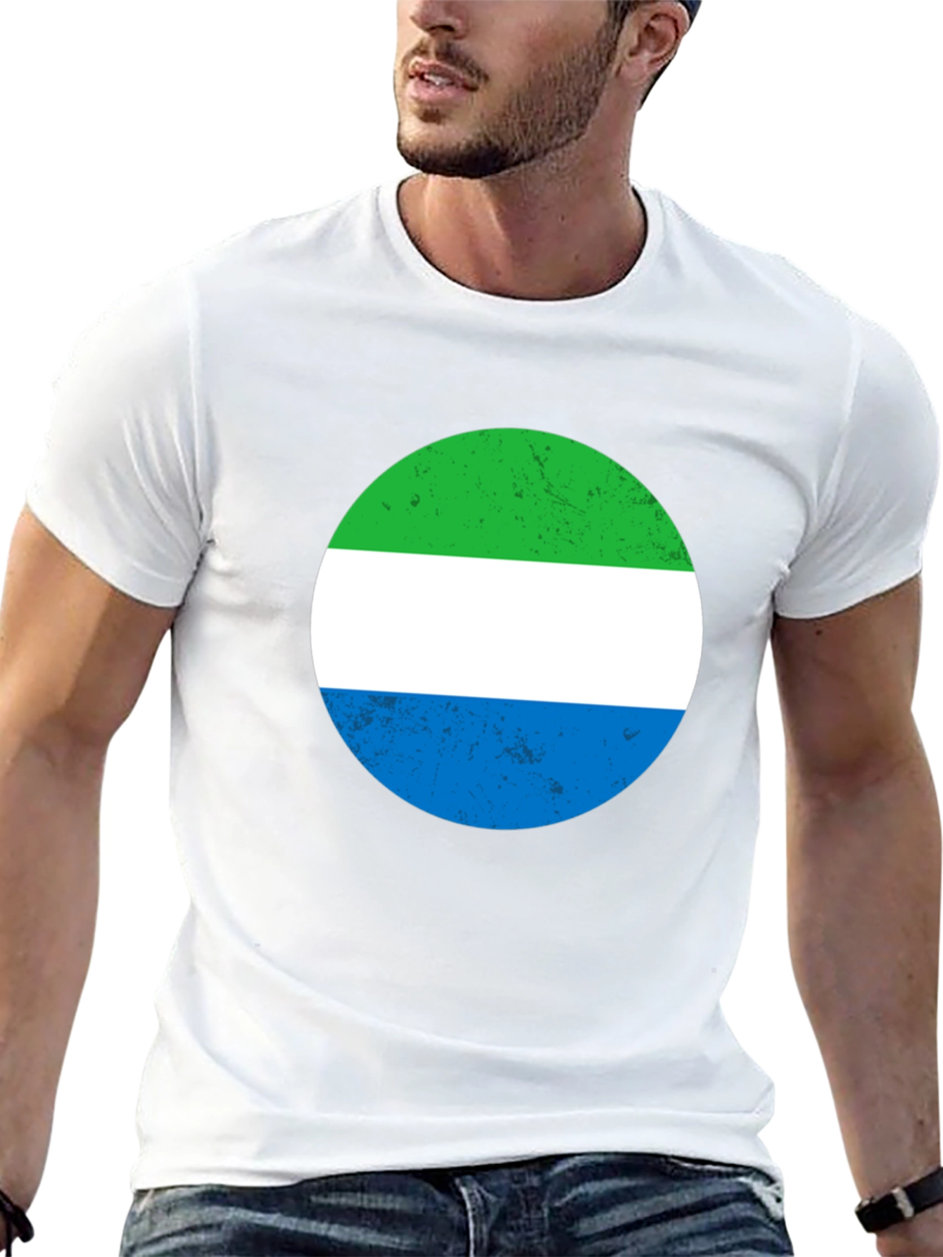 Black Sierra Leone Flag T-Shirt view 13