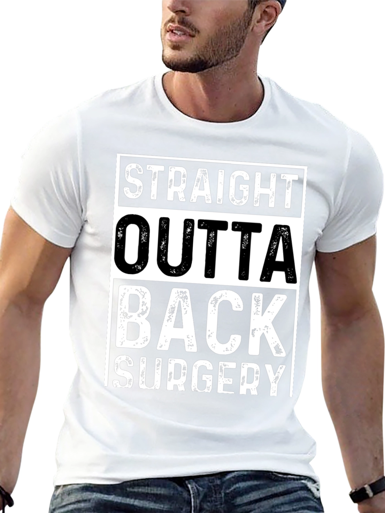 Black Straight Outta Back Surgery T-Shirt view 13
