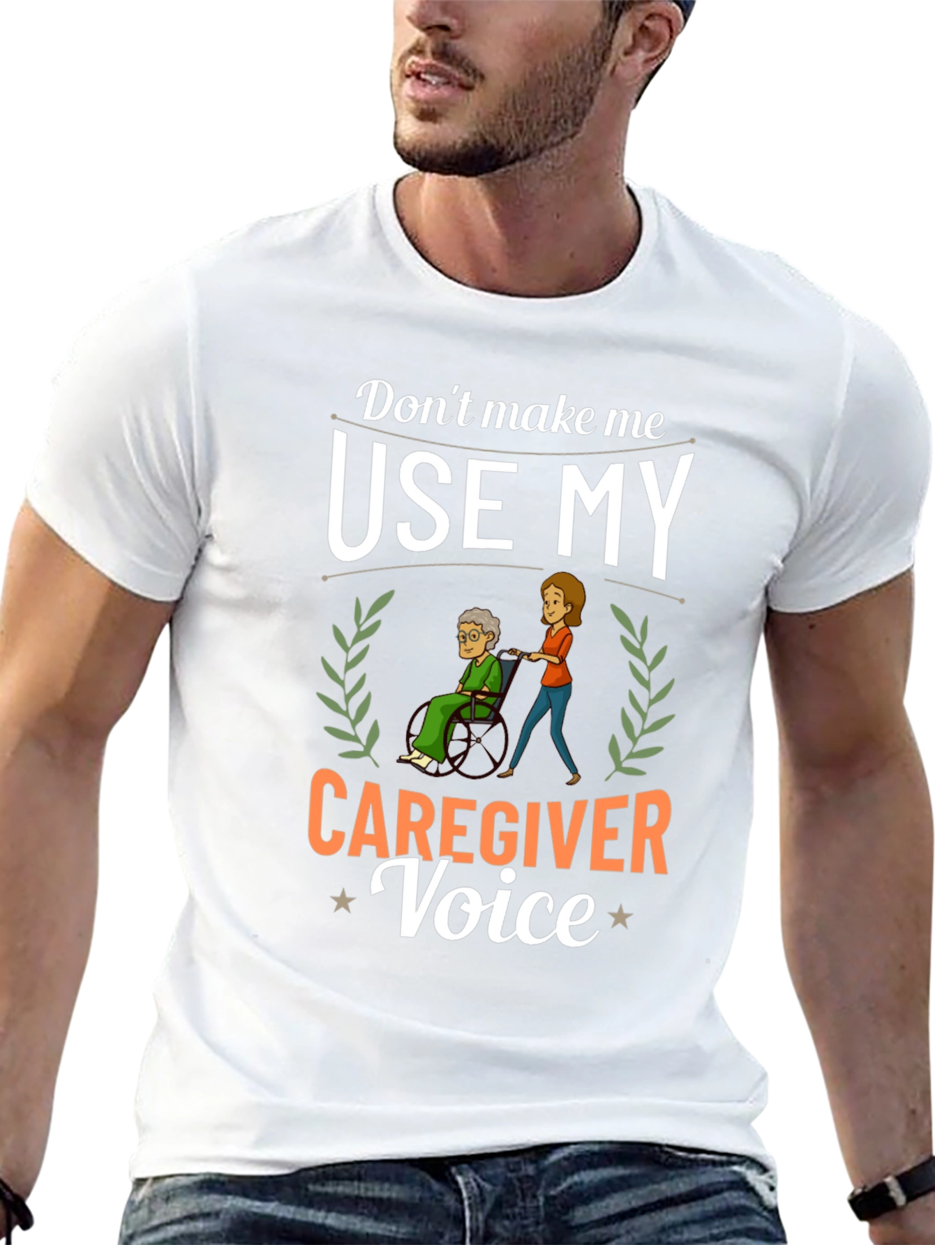 Black Caregiver Voice T-Shirt - Funny Caregiver Gift view 13