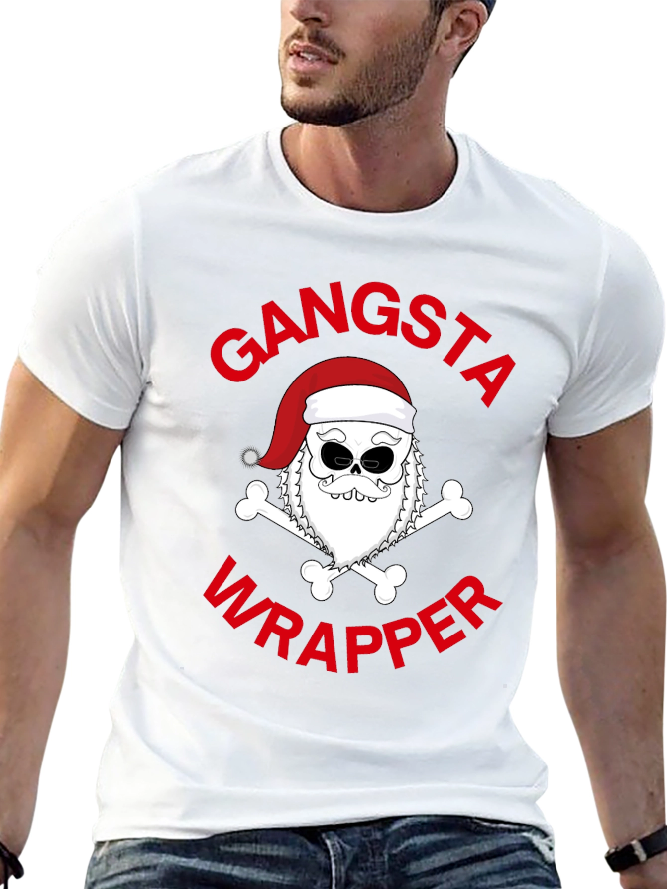 Black Gangsta Wrapper Santa T-Shirt view 13