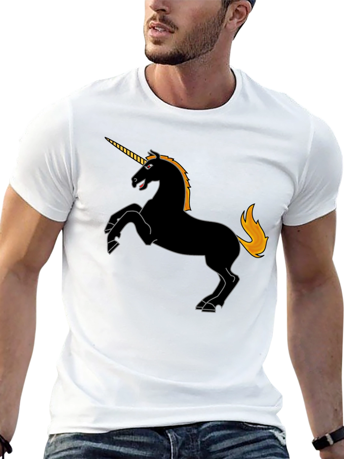 Black Black Unicorn Graphic Tee - Stylish Men's T-Shirt view 13