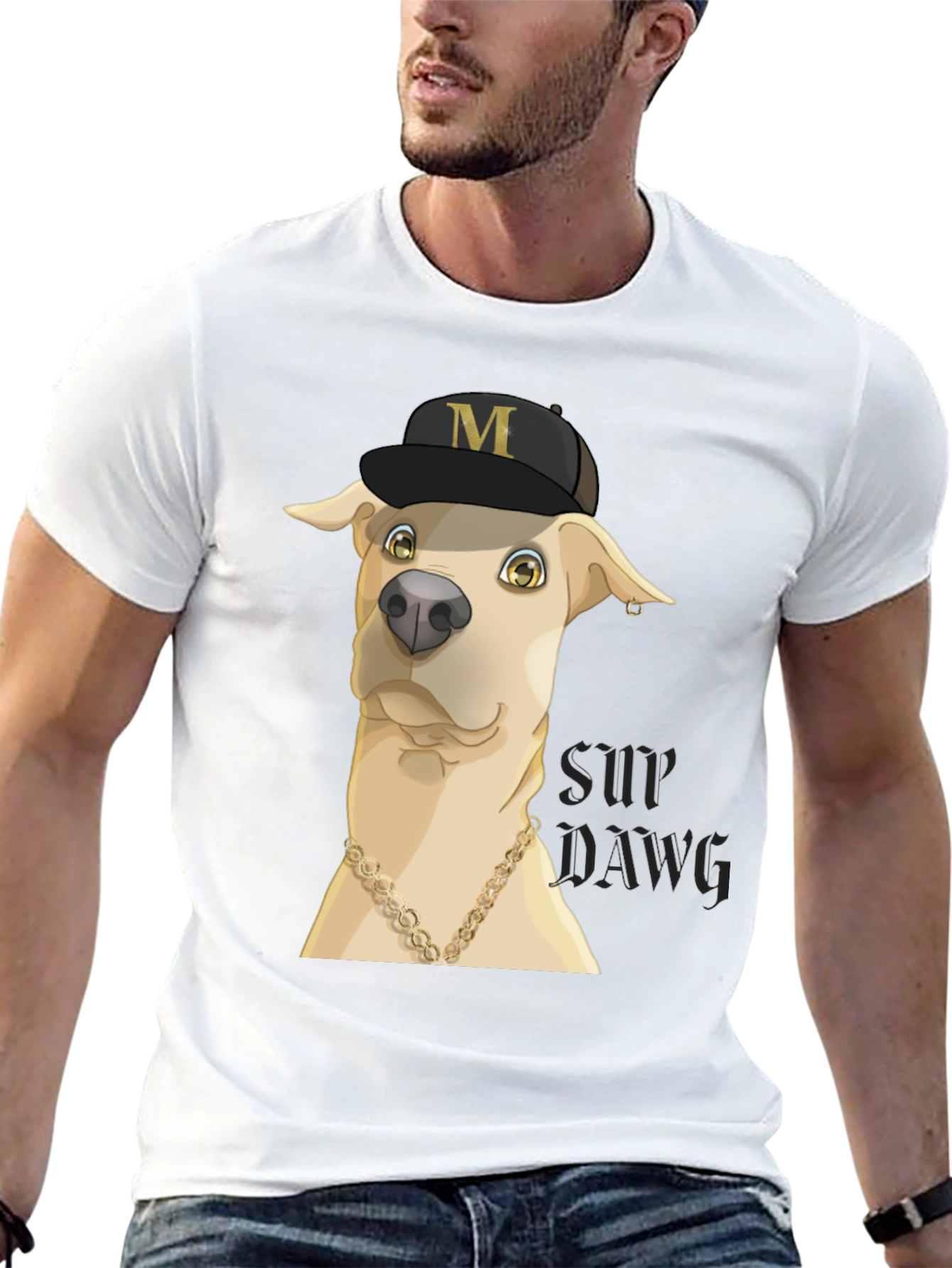 Black Funny Dog Graphic T-Shirt view 13