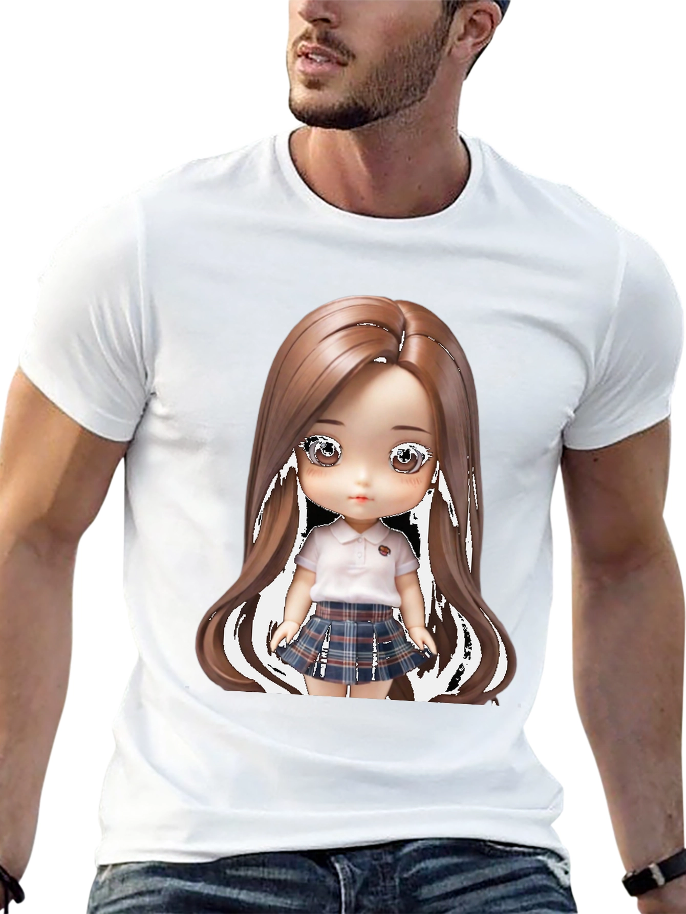 Black Anime Doll Graphic Tee - Stylish & Unique! view 13