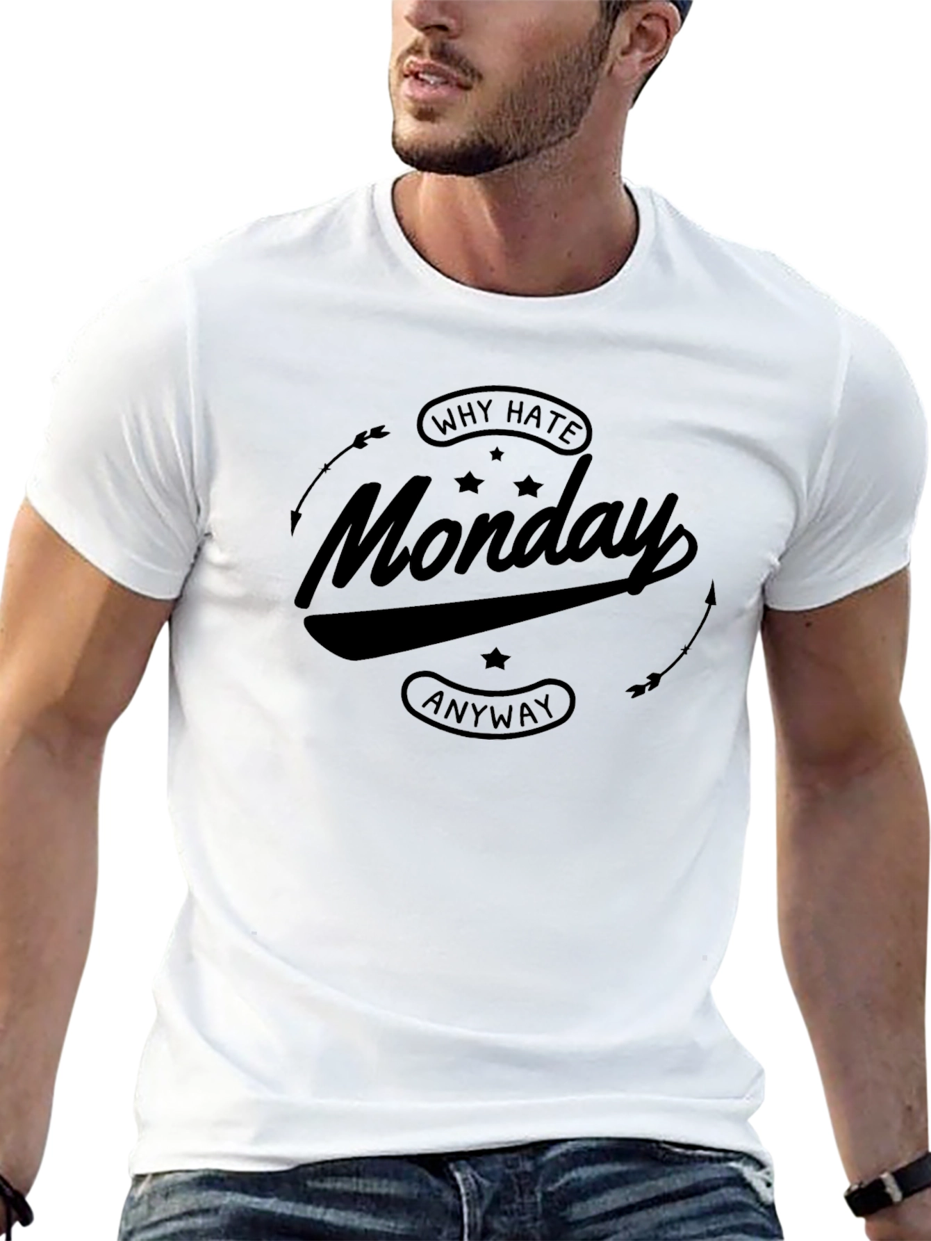 Black Why Hate Monday Anyway Black Graphic Tee view 13