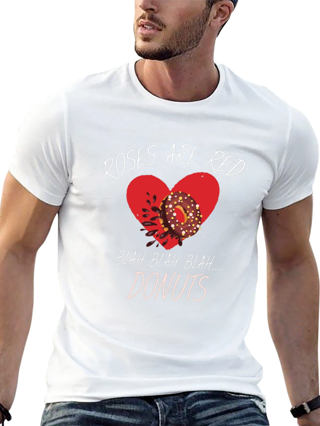 Black Roses Are Red Donuts T-Shirt - Funny Valentine's Day view 13