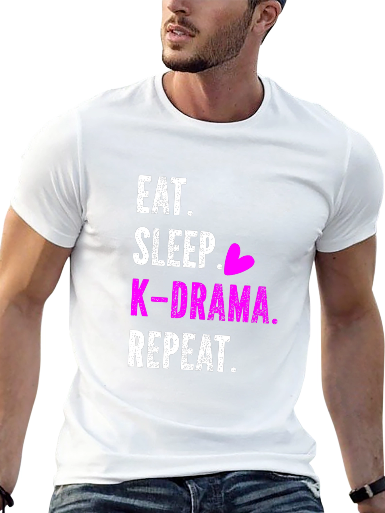 Eat Sleep K-Drama Repeat Black T-Shirt - 13