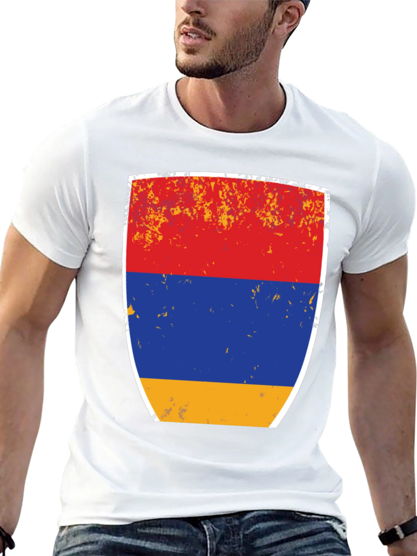 Armenian Flag Shield Graphic T-Shirt - 13