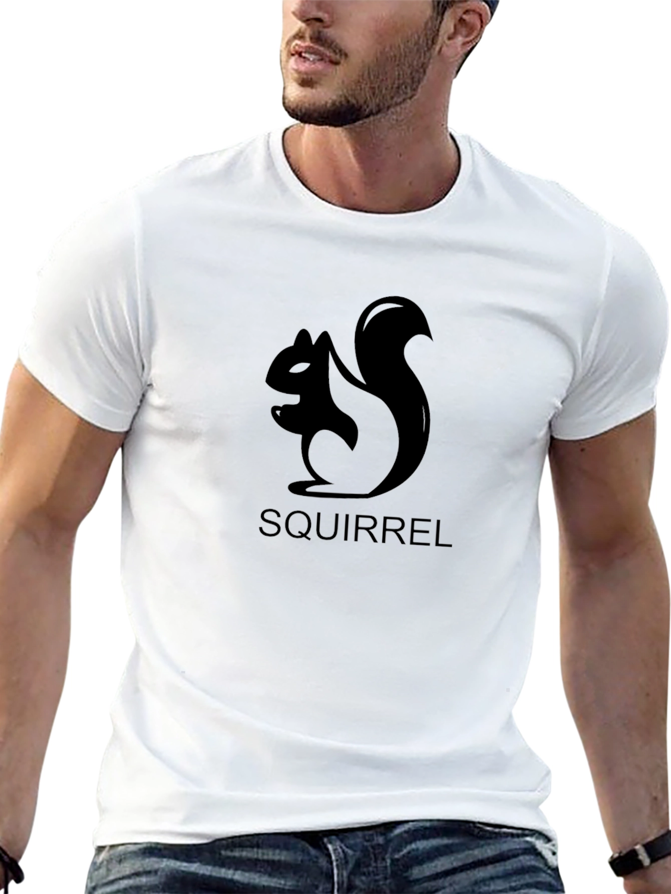 Black Squirrel Graphic Tee - Black Cotton T-Shirt view 13
