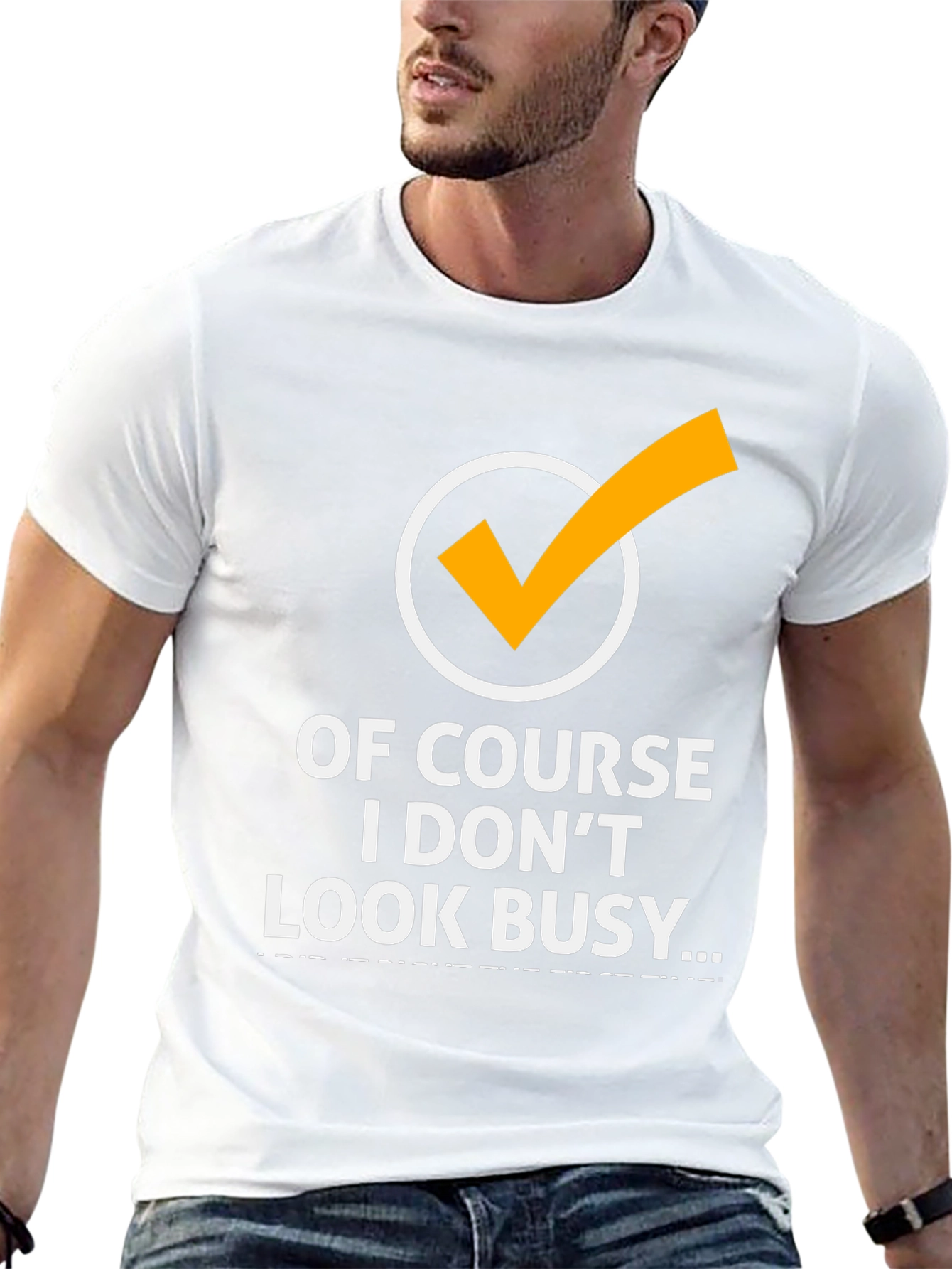 Black Of Course I Don't Look Busy Graphic Tee view 13