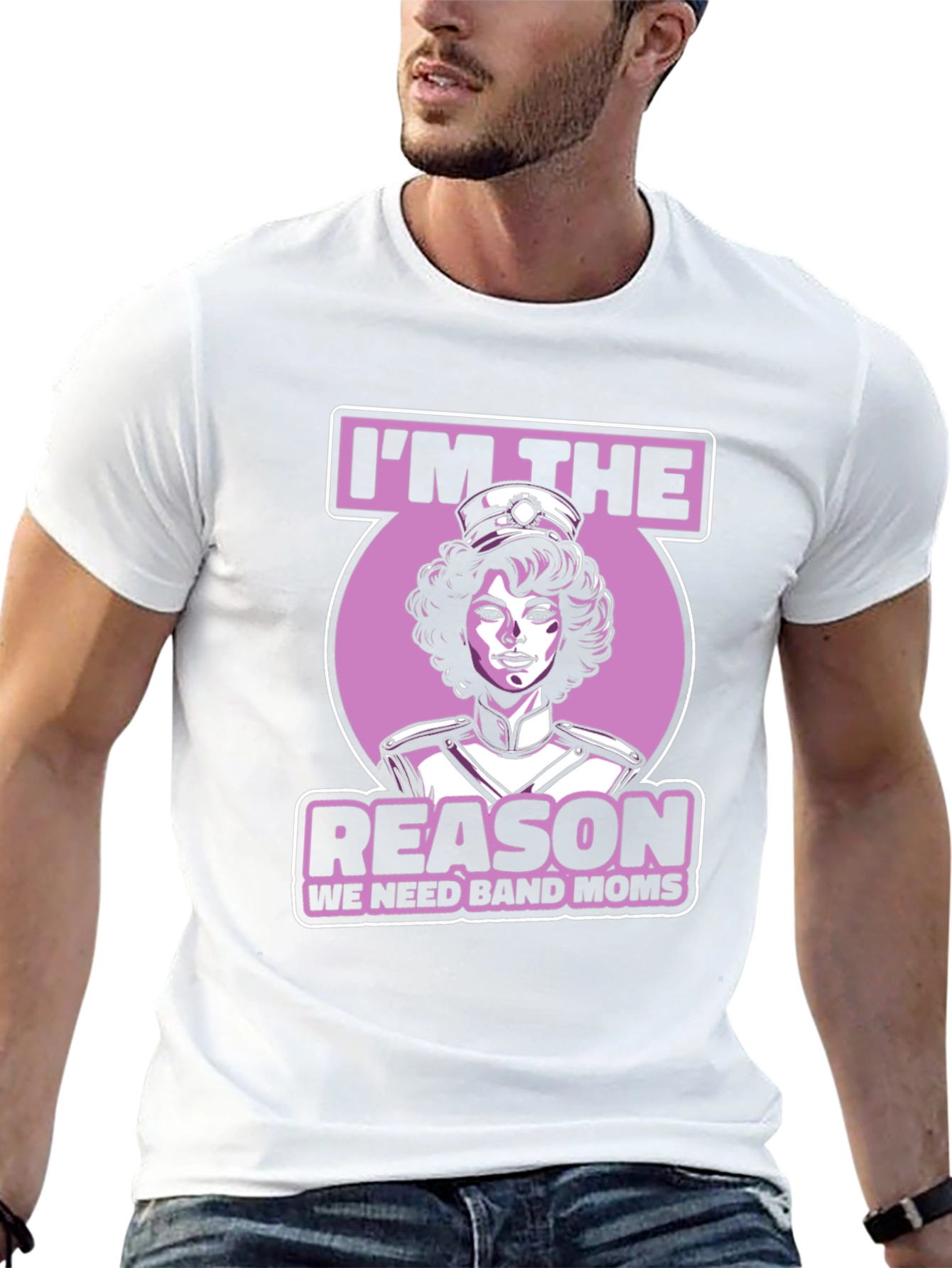 Black Band Mom Graphic T-Shirt - Reason We Need Band Moms view 13