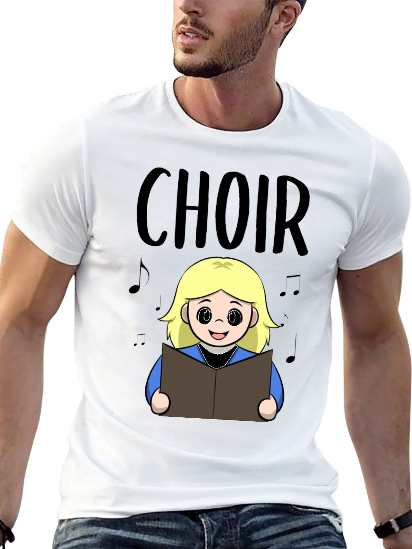 Black Choir Girl Cartoon T-Shirt view 13