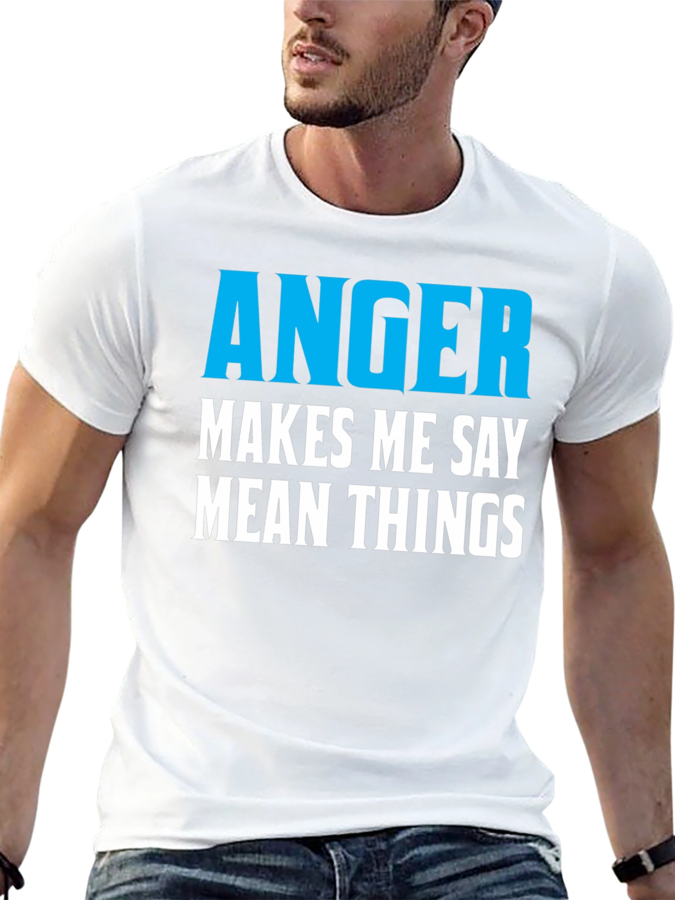 Black Anger Makes Me Say Mean Things Black Tee view 13
