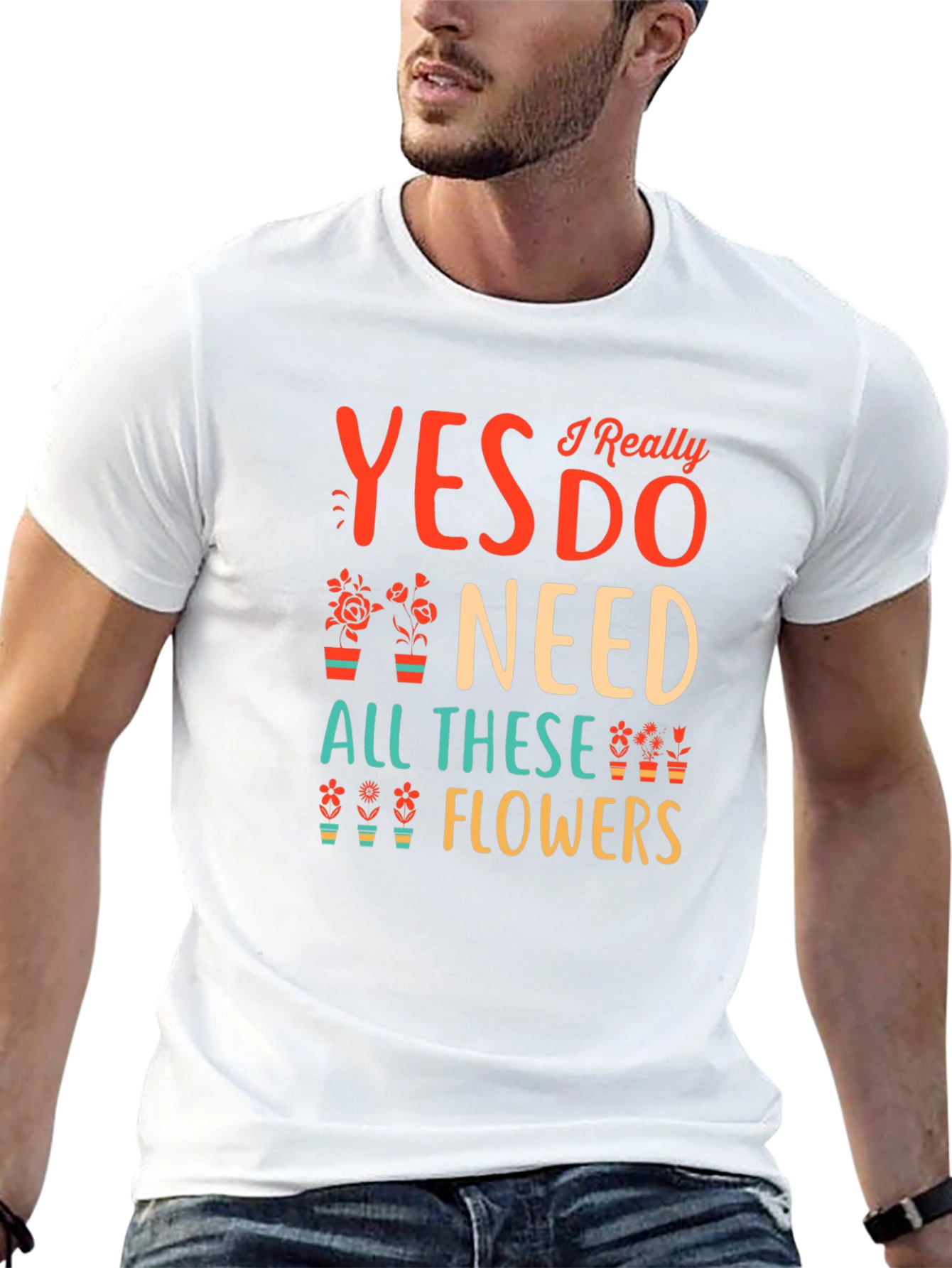 Black Yes I Need All These Flowers Graphic T-Shirt view 13