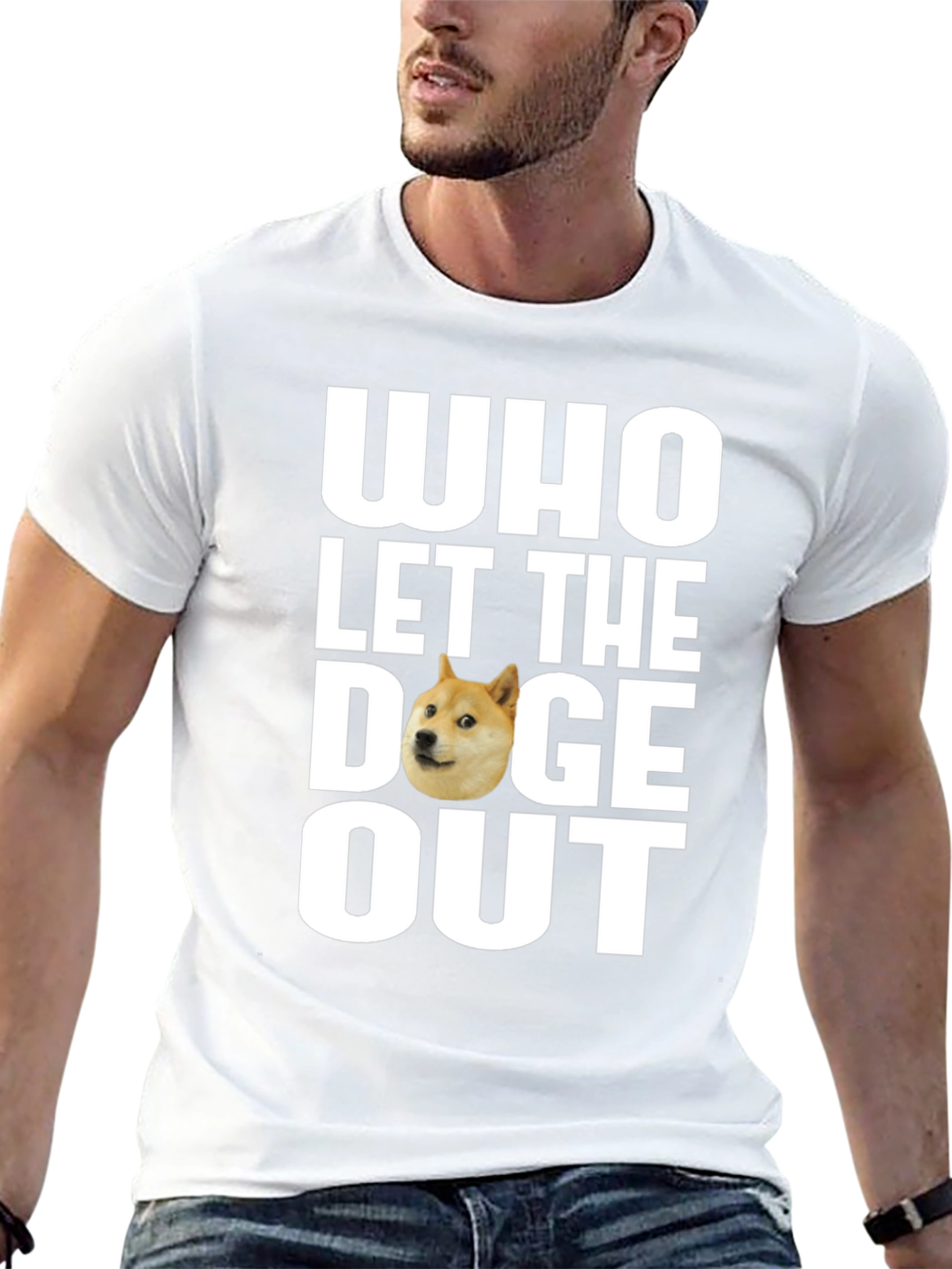 Black Who Let the Doge Out T-Shirt - Funny Meme Tee view 13