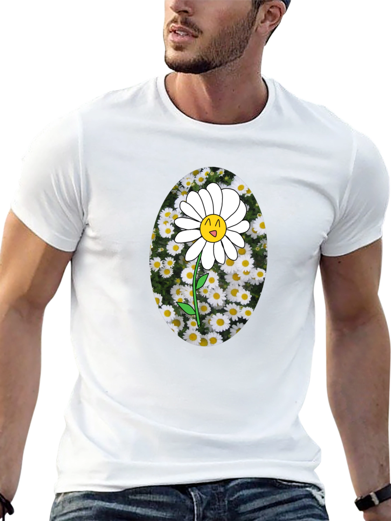 Black Black T-Shirt with Daisy Graphic view 13