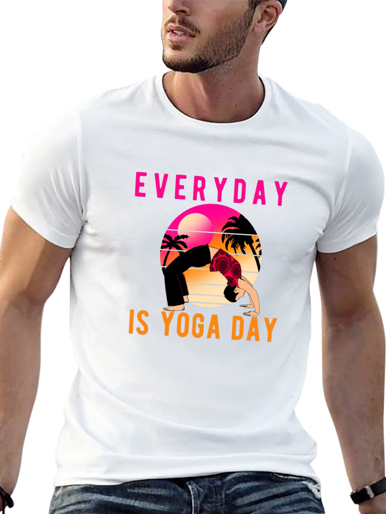 Black Everyday is Yoga Day Graphic Tee view 13