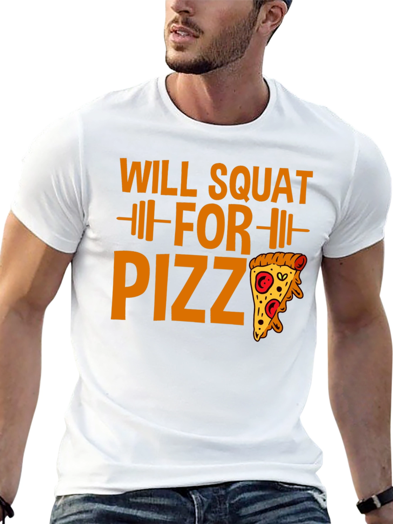 Black Will Squat for Pizza Funny Workout Tee view 13