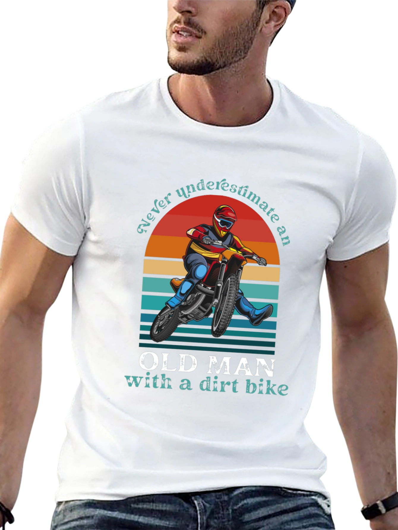 Black Old Man Dirt Bike Graphic Tee view 13
