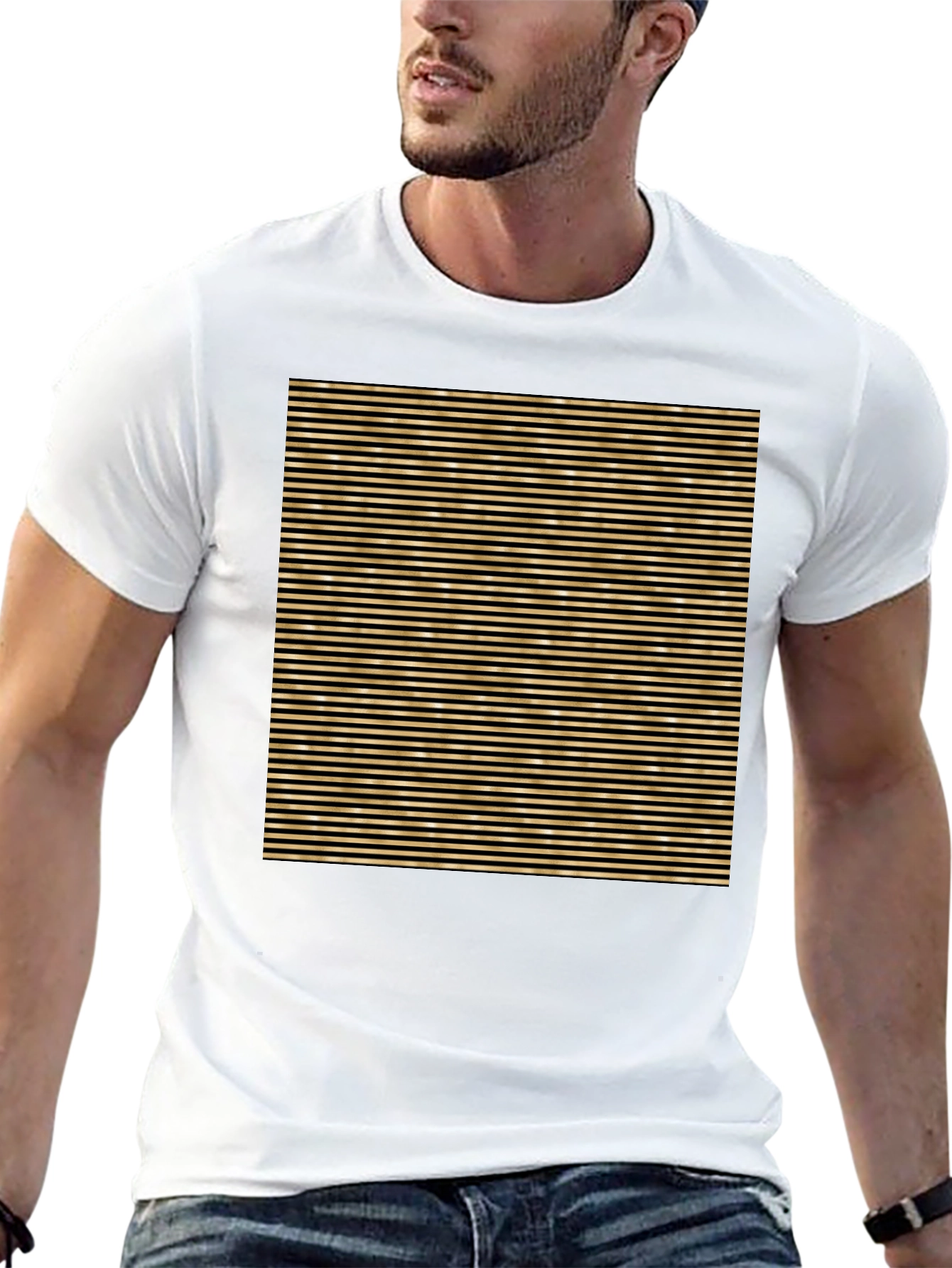 Black Striped Graphic Tee - Black view 13