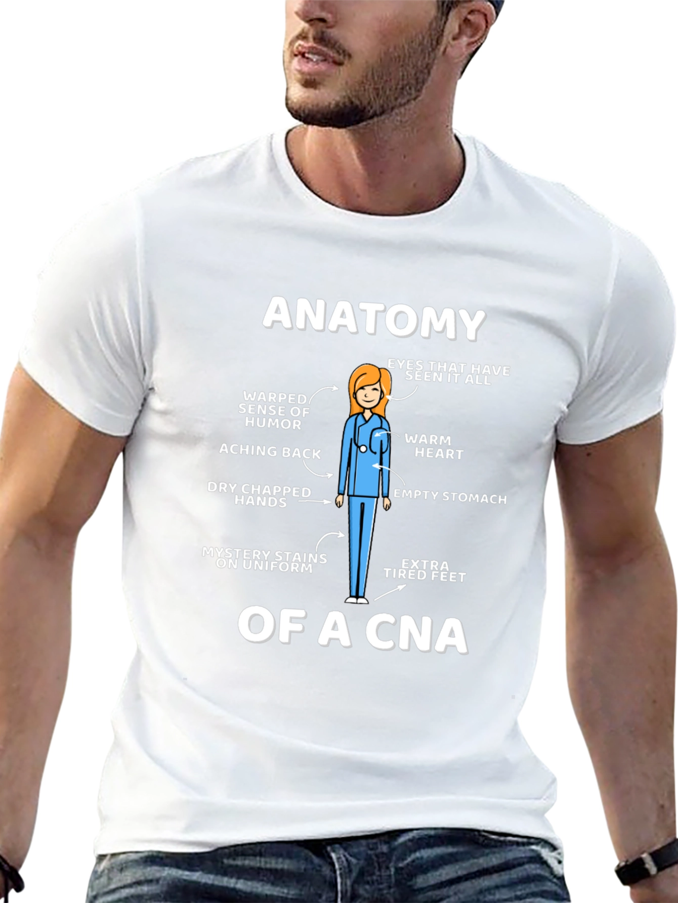 Black Anatomy of a CNA Graphic Tee view 13