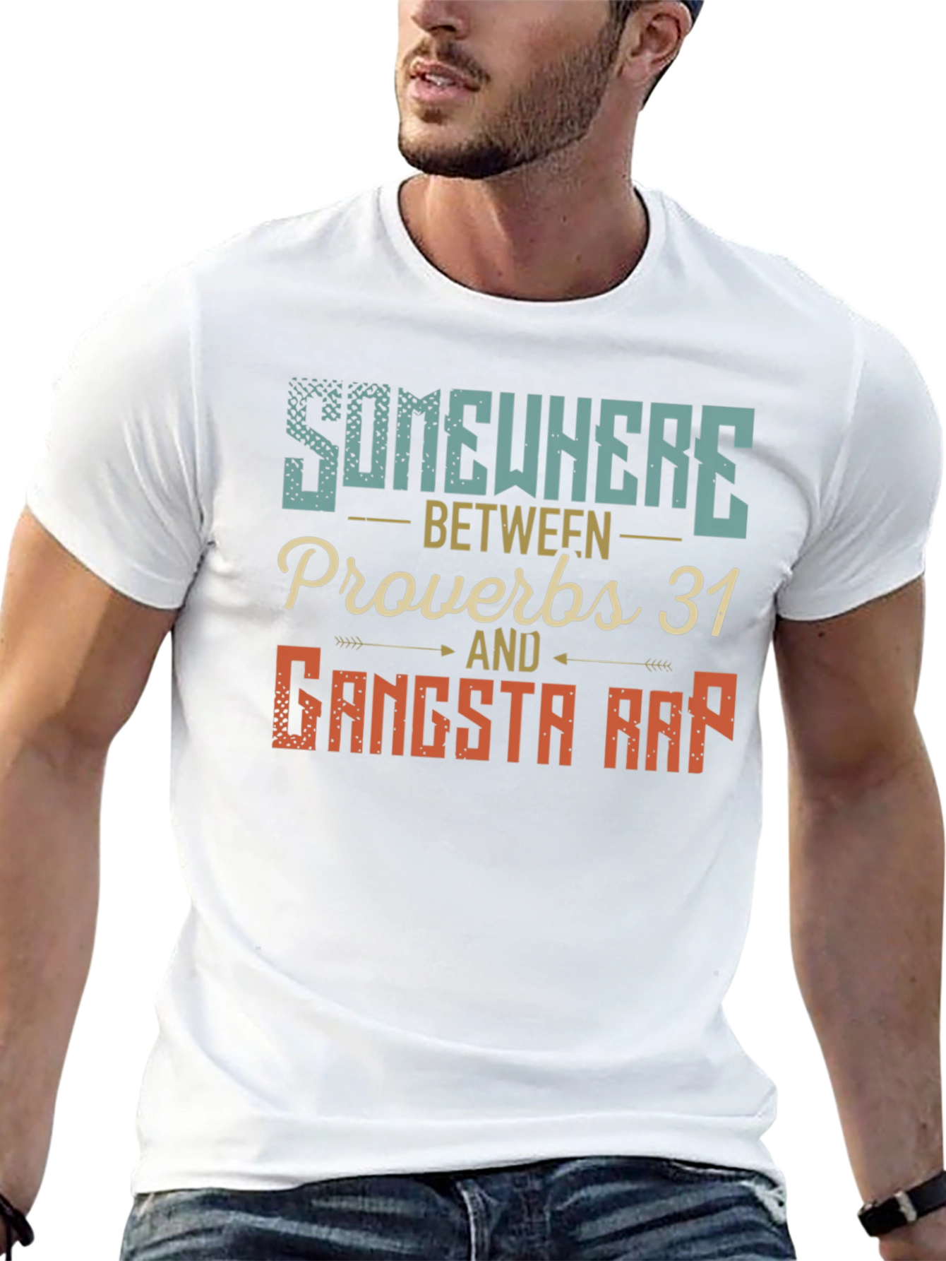 Black Somewhere Between Proverbs & Gangsta Rap T-Shirt view 13
