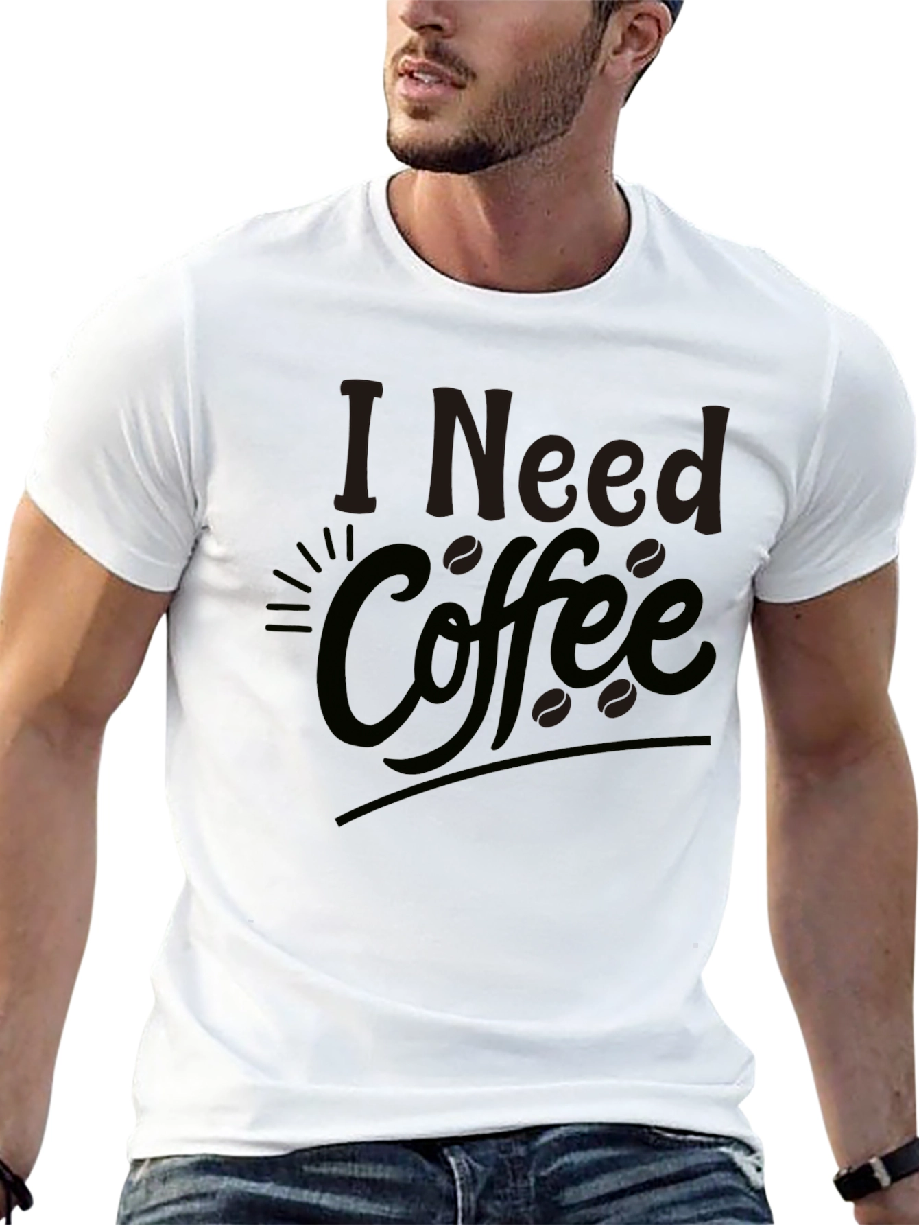 Black I Need Coffee Black T-Shirt view 13