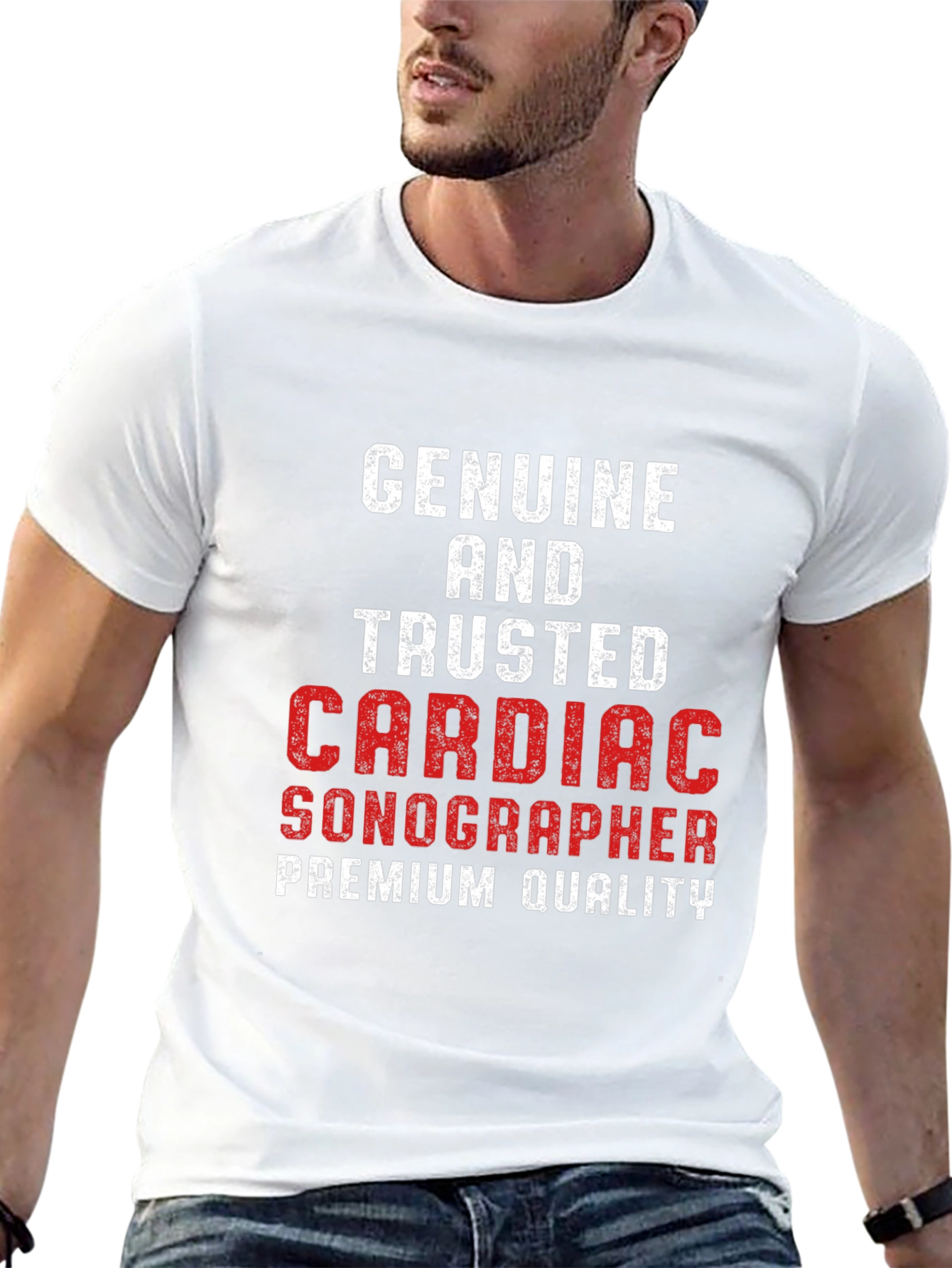 Black Cardiac Sonographer Premium Quality T-Shirt view 13
