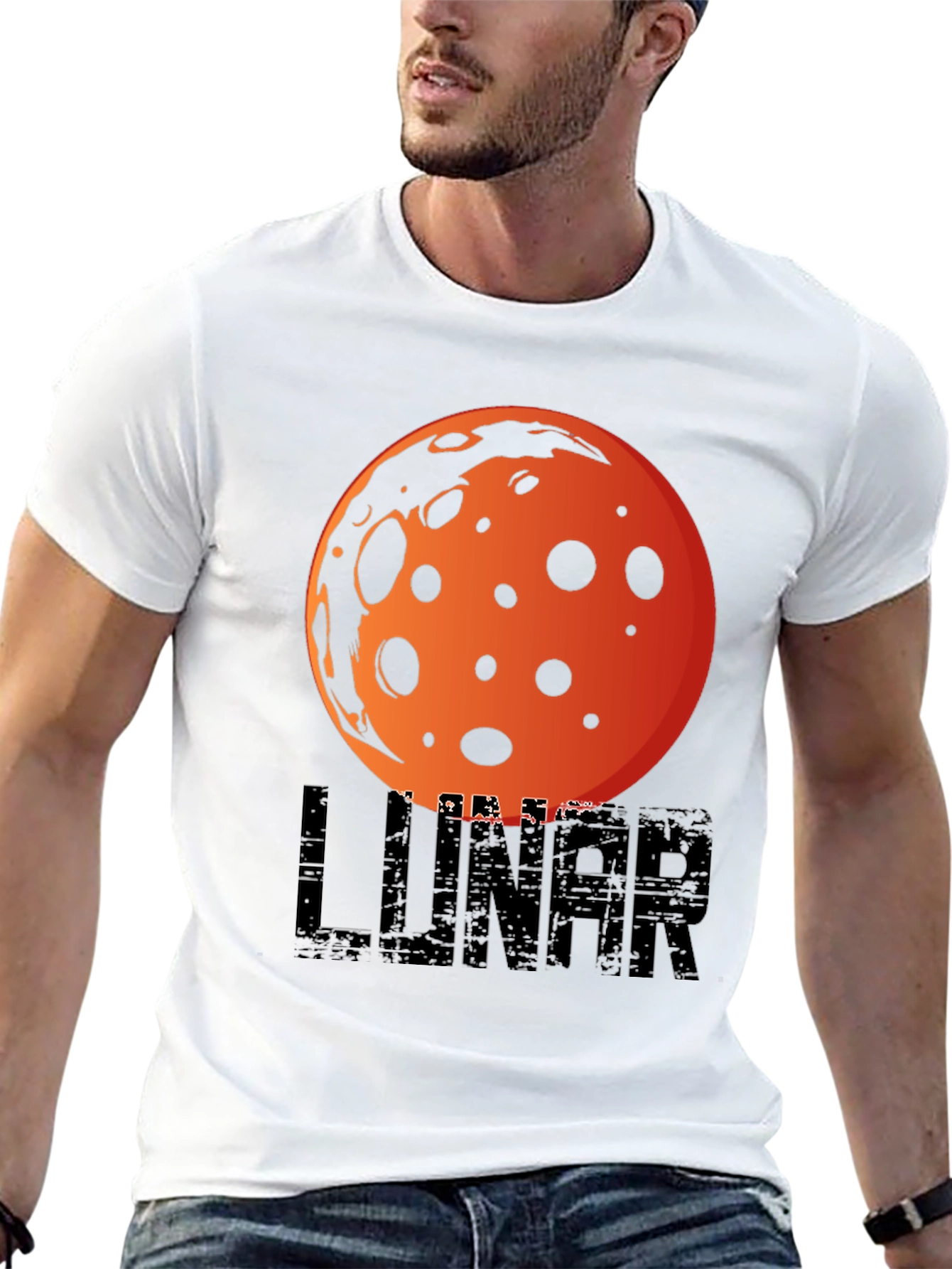 Black Lunar Graphic T-Shirt -  Space Inspired Design view 13